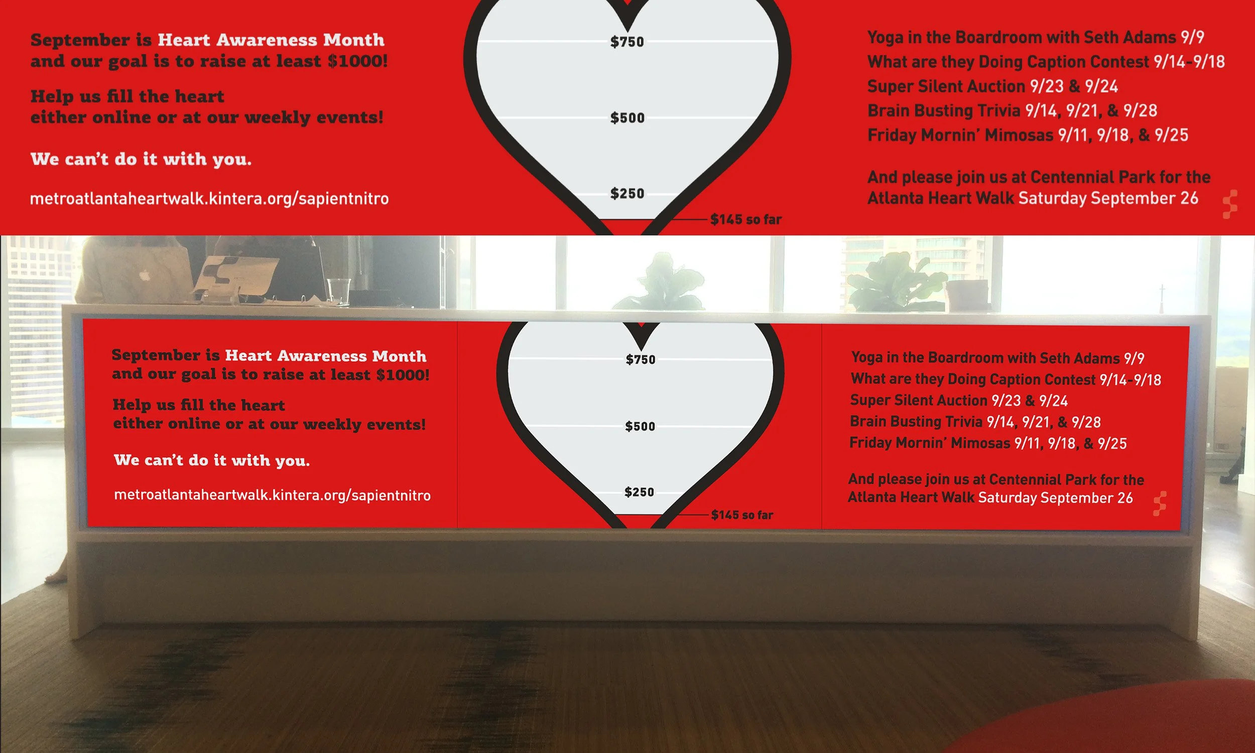 Front Desk Screen: American Heart Fundraiser