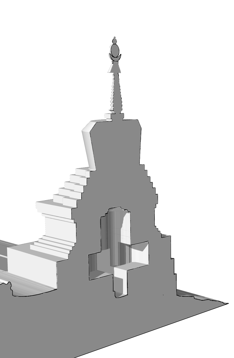 Kadhampa Chorten: Isometric section
