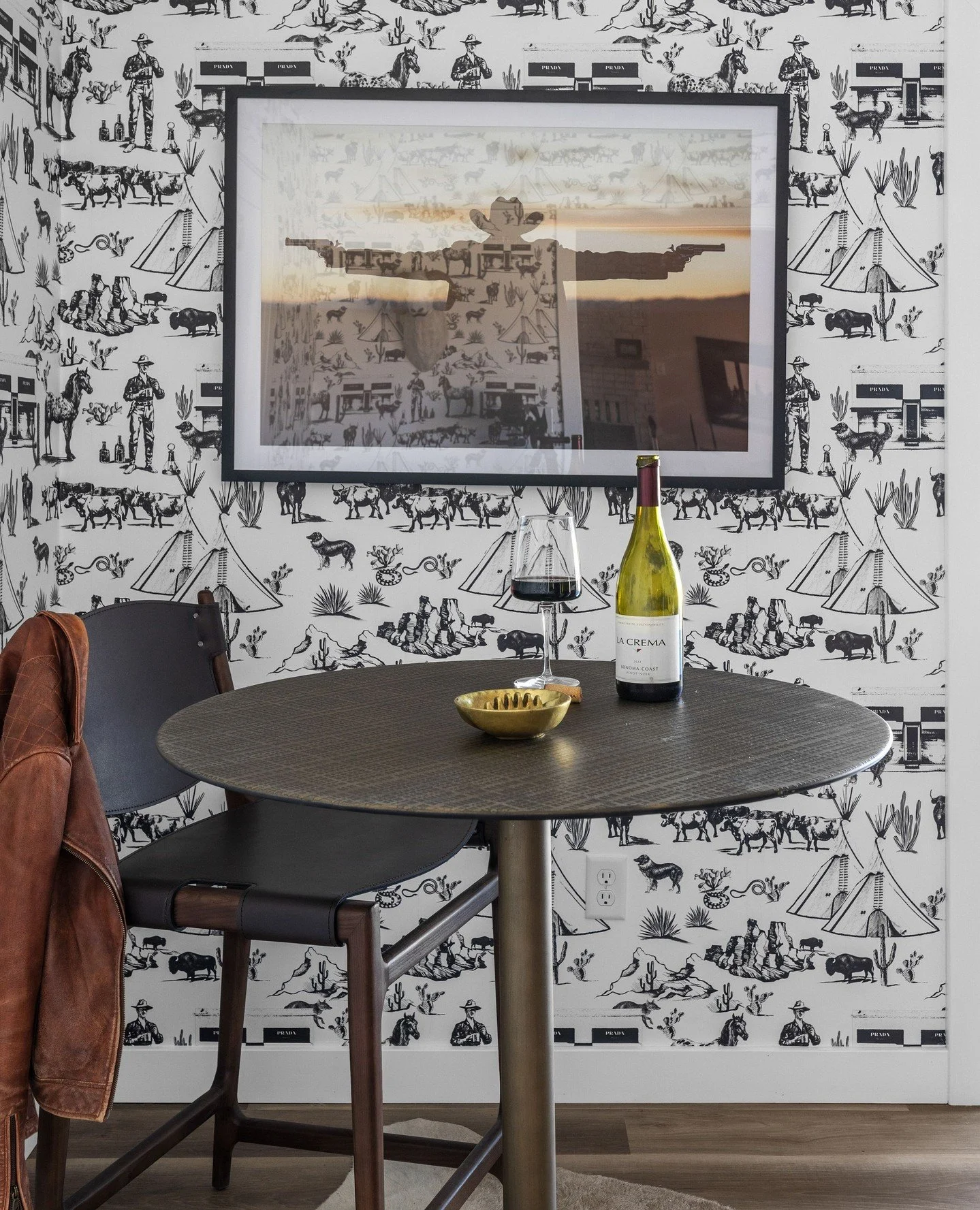 This room didn&rsquo;t really have a purpose &mdash; so we gave it one. 🤠 Welcome to The Watering Hole &mdash; our modern take on a cowboy-western hangout. What was once an unused corner is now a cozy bar, full of warmth and ready for guests.