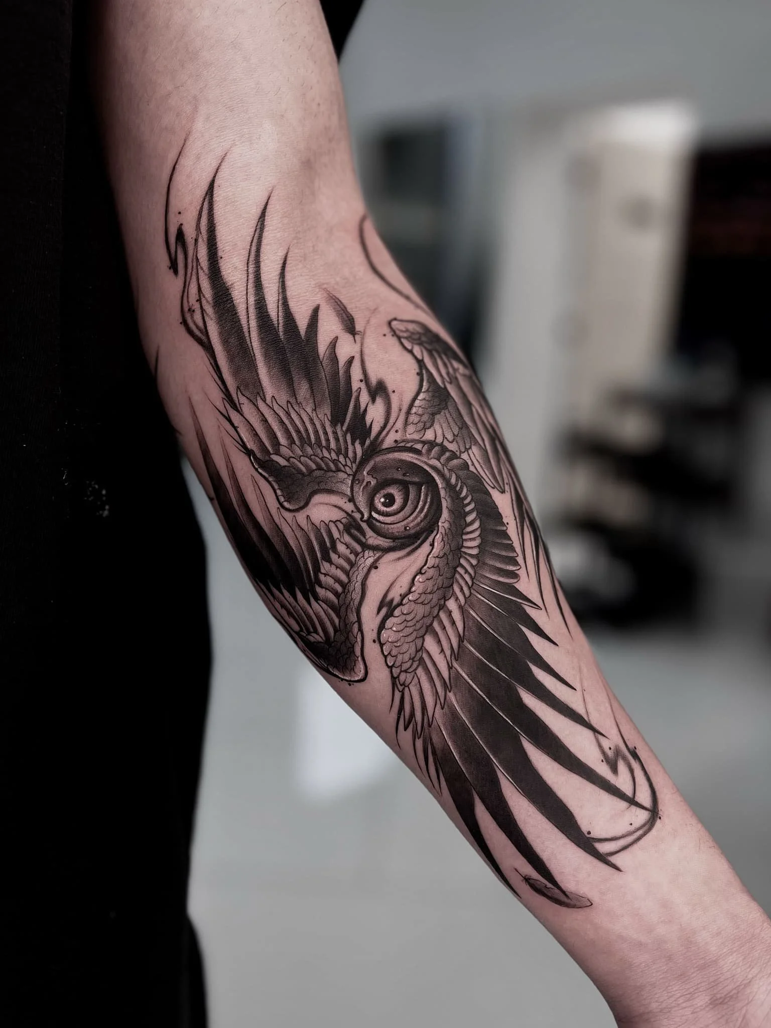 trevor-artist-phoenix-feathers-flames-forearm-tattoo-black-and-gray.jpg