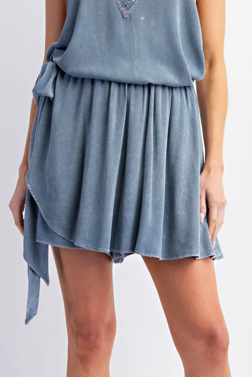 Easel Mineral Washed Crepe Skort S-L