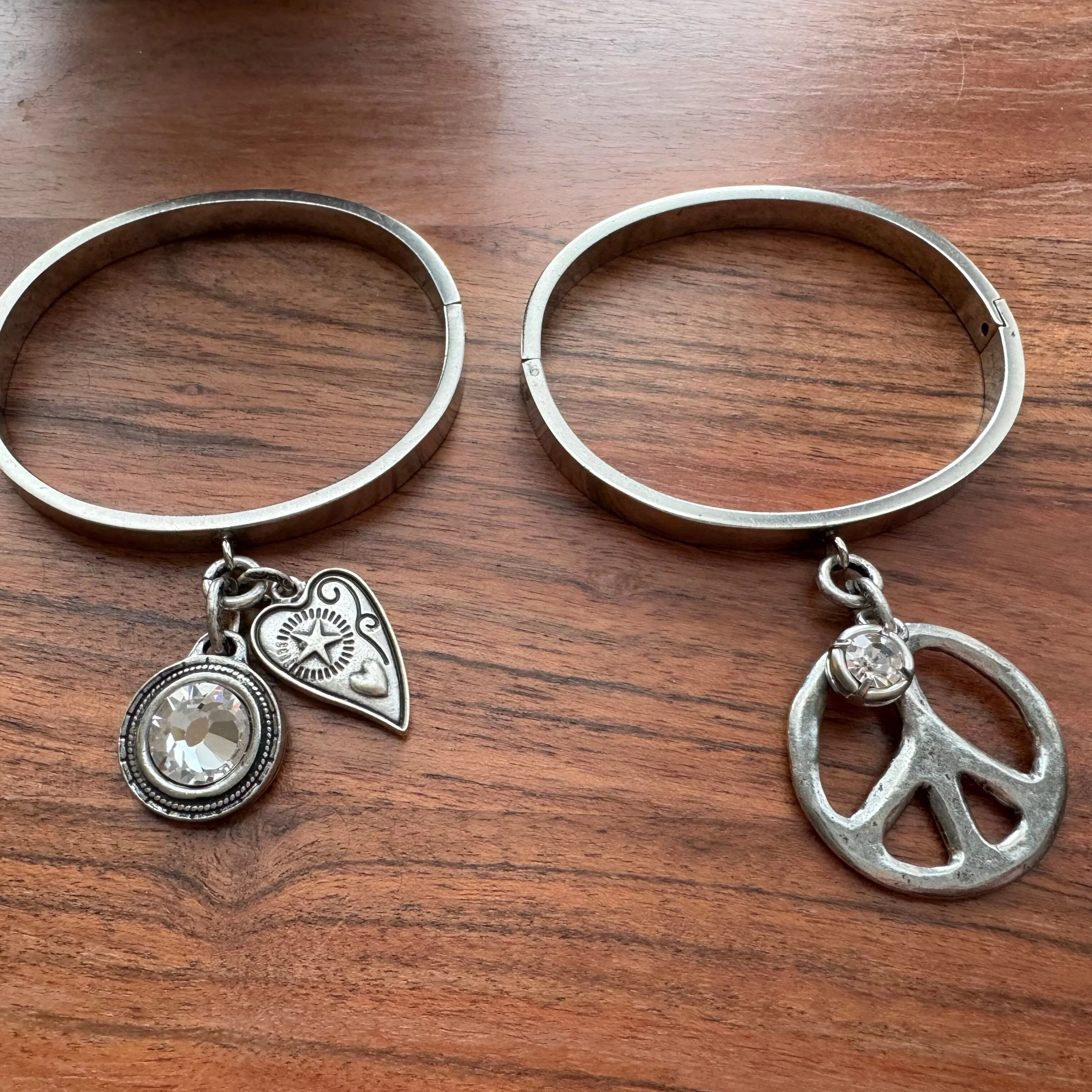 Charm Stack Hinged Bangles - 2 Styles