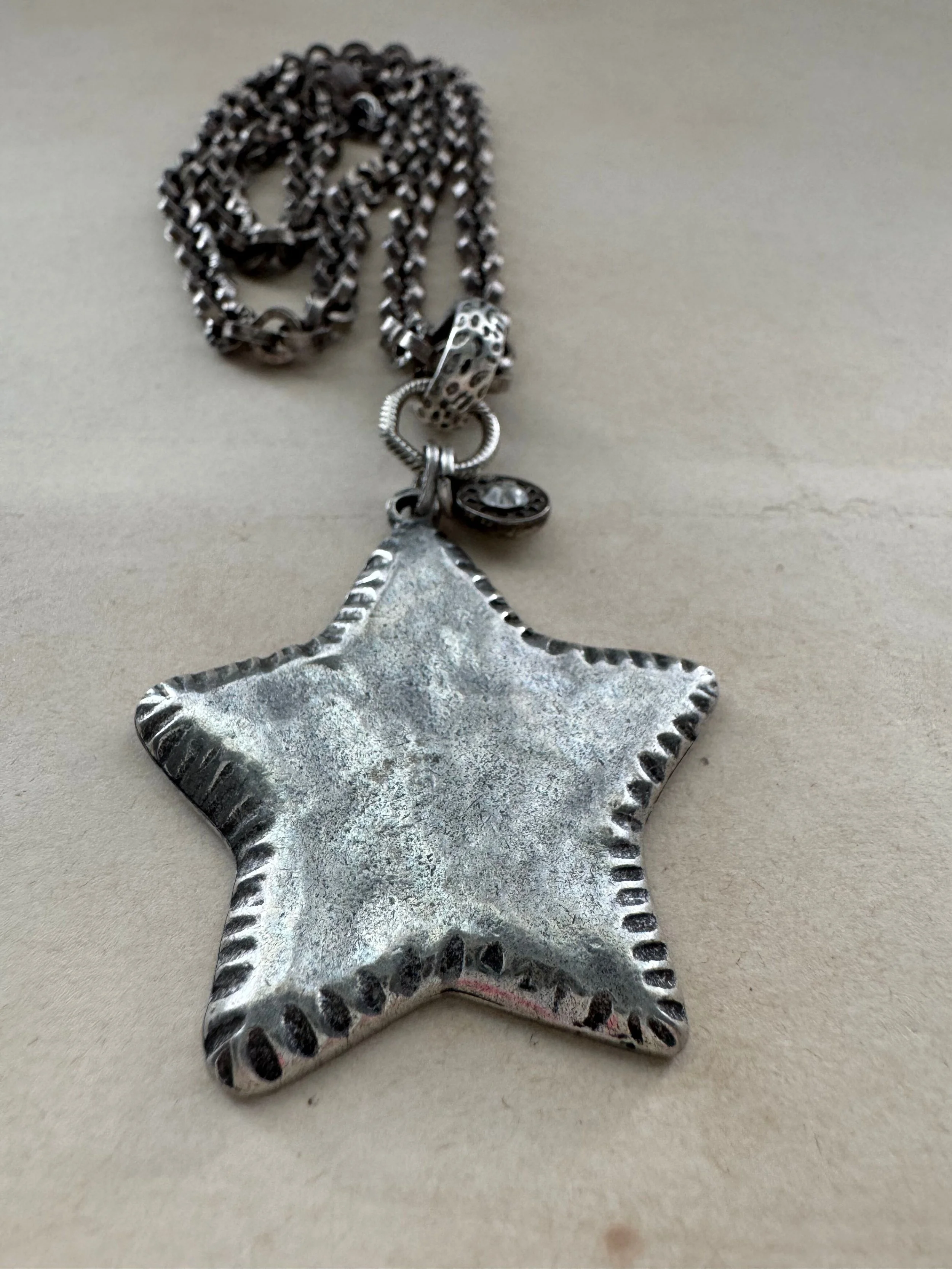 Rustic Silver Star Necklace