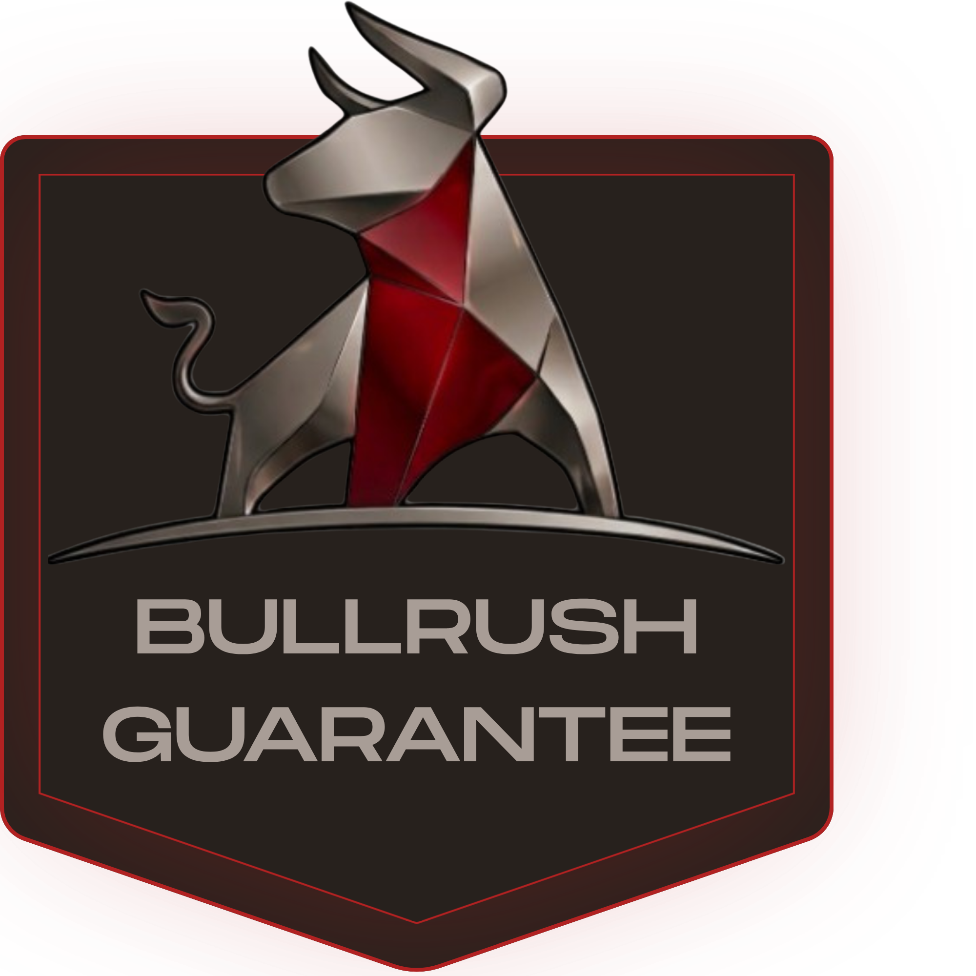 "BULL RUSH GUARANTEE" Logo.