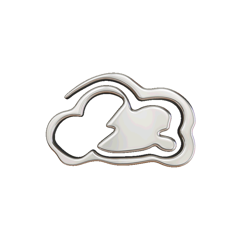 Cloud9ine's 3D chrome stamp logo spinning.