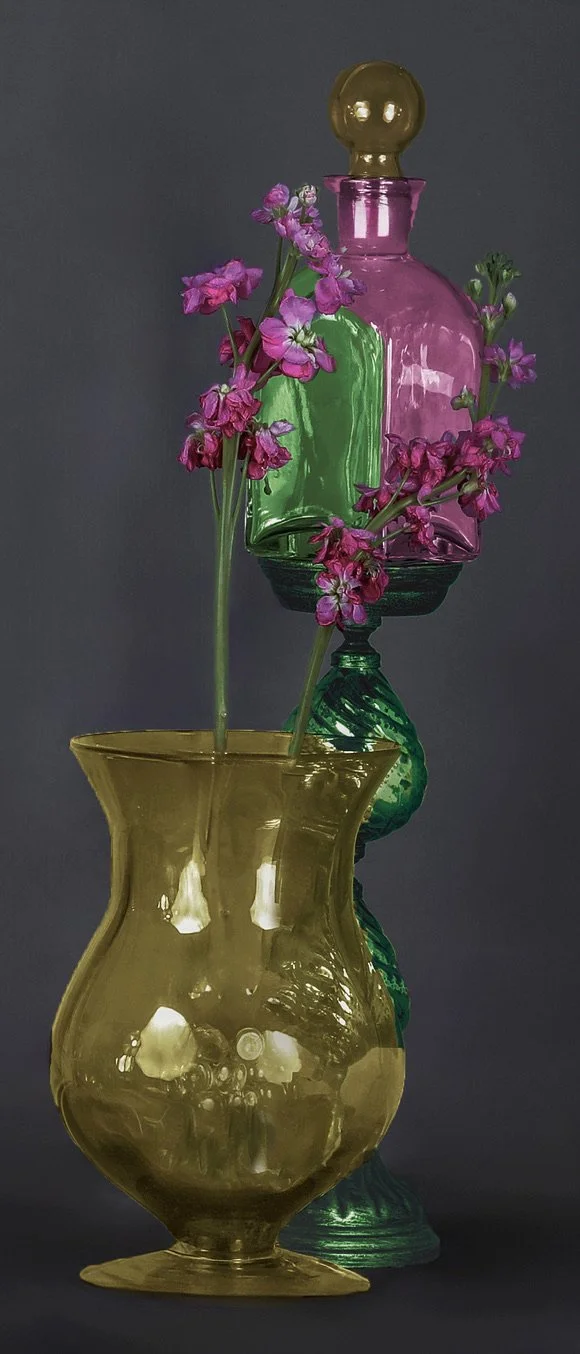 LS-00204 Untitled (Two Lavender on Gray Background) · Still Life · 2025
