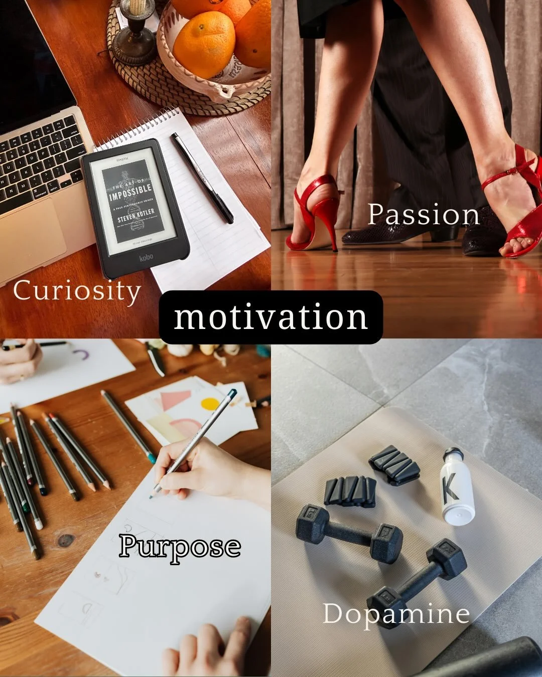 Information is useless without the drive to implement it. That&rsquo;s why we&rsquo;re starting here: Motivation. 

Before skills or creativity, we have to talk about the internal drivers that&rsquo;s keep us consistent without stress or falling off.