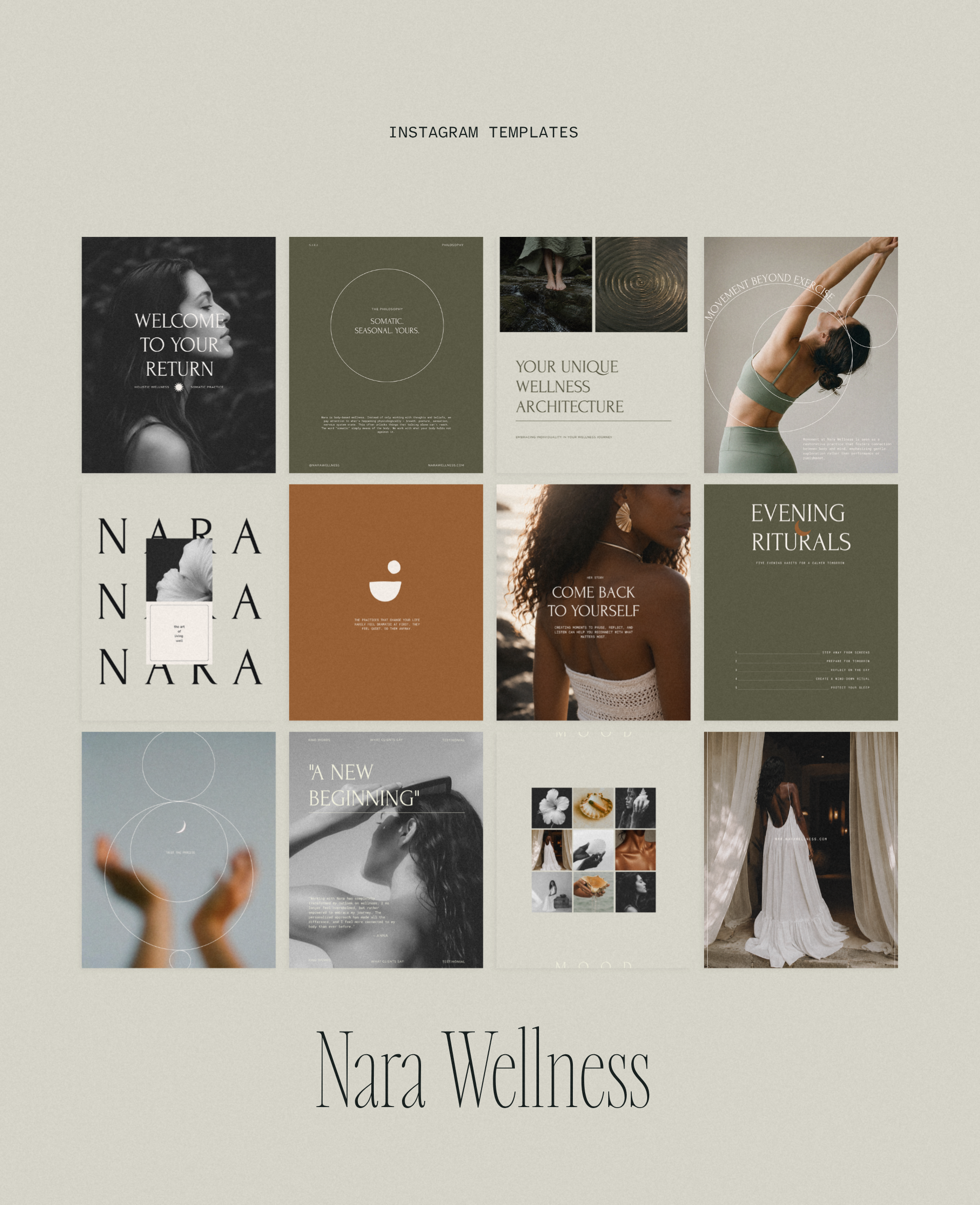 Nara Wellness | Instagram Canva Templates