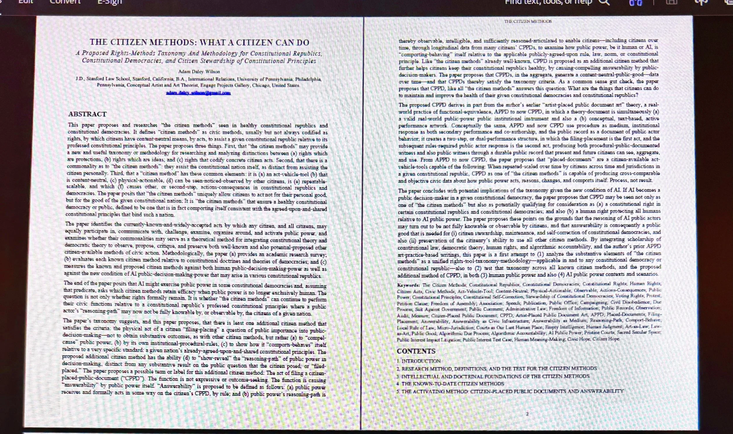 adam daley wilson - the citizen methods - what a citizen can do - constitutional rights - human rights - civic hope - citizen hope - adam wilson - engage projects gallery - stanford law - the citizen methods - 2026 paper - 2027 pending book