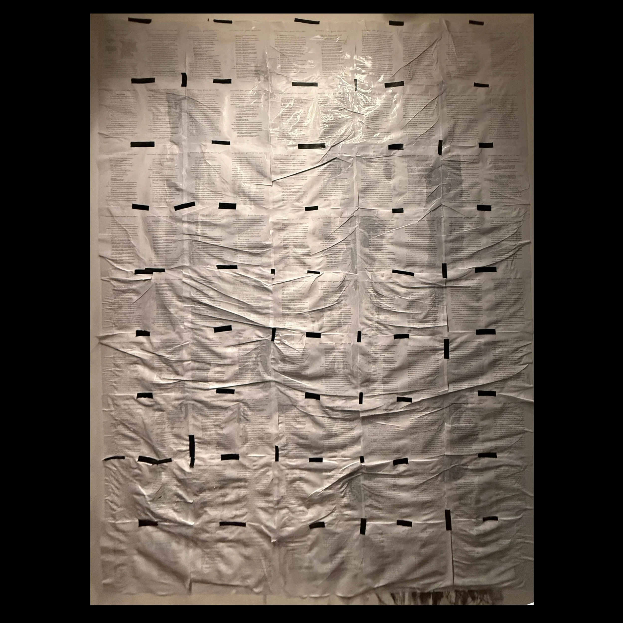 Artist-placed public document art, showing harms to the local rule of law, in courts as our last human place.