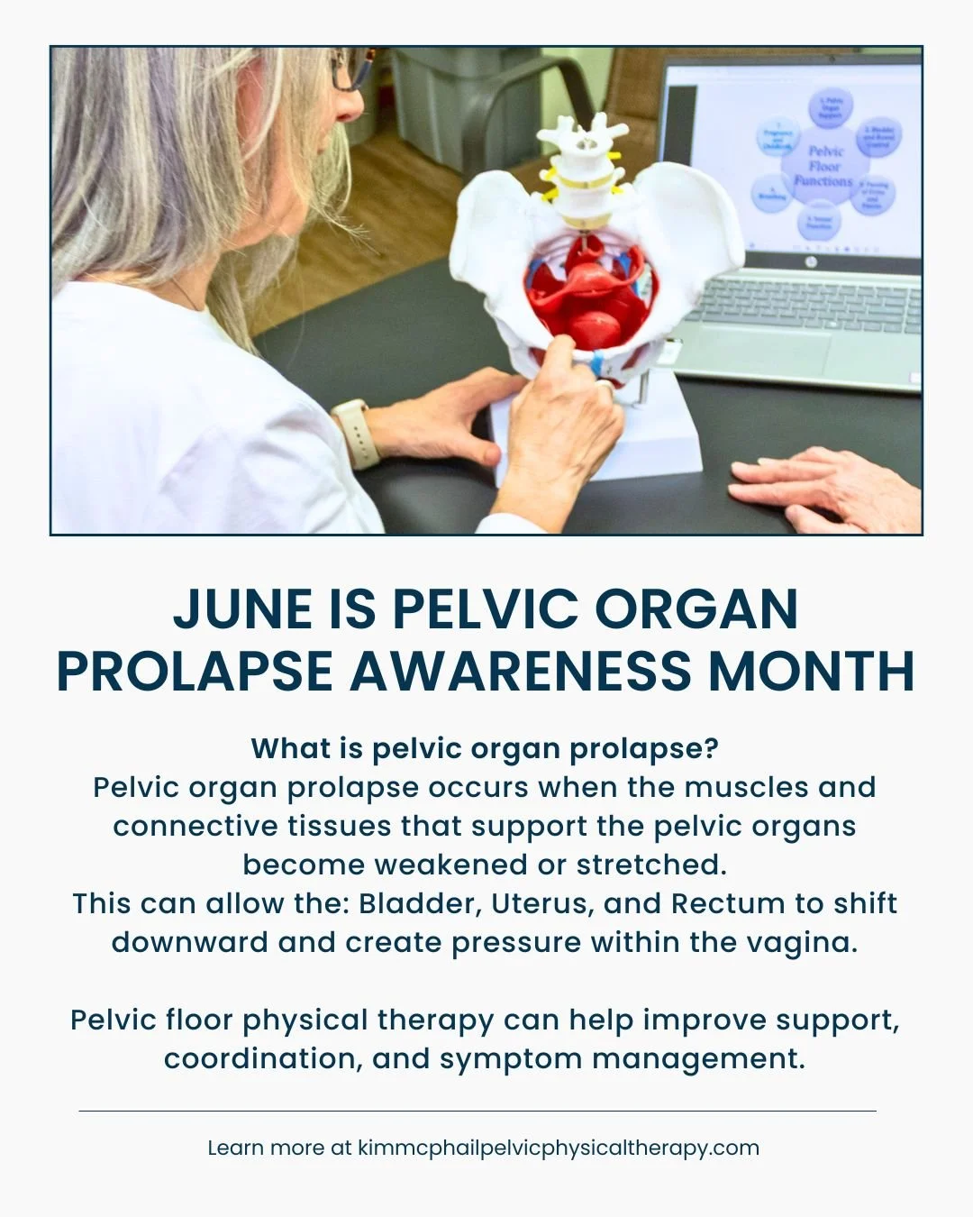 Pelvic organ prolapse is common, especially after pregnancy, childbirth, menopause, and other life events that place stress on the pelvic floor. While common, it is not something you have to simply accept.

Pelvic floor physical therapy can help impr