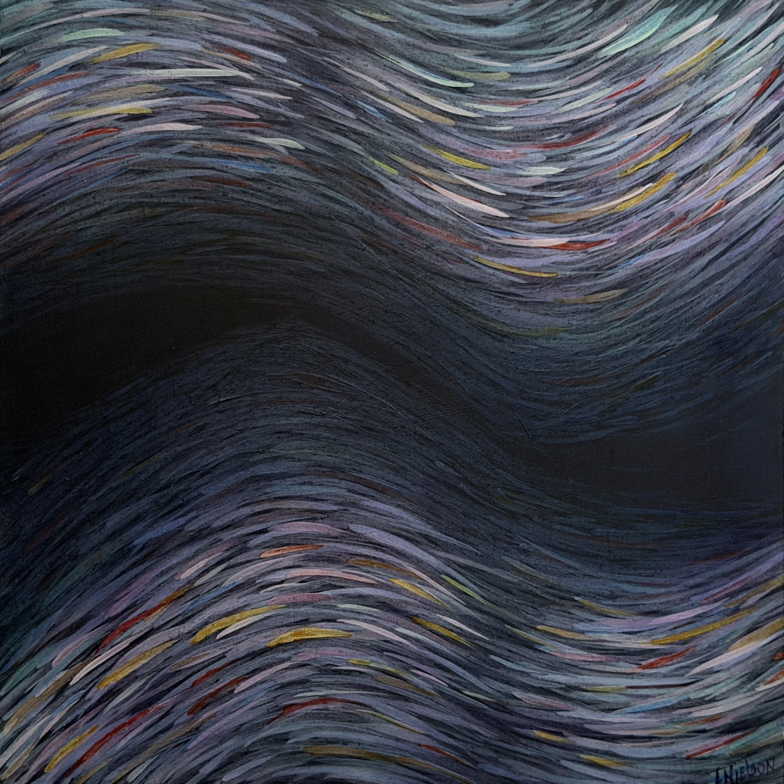 "Flows" 10 x 10 x .75, Acrylic on Wood Panel, 2/2026