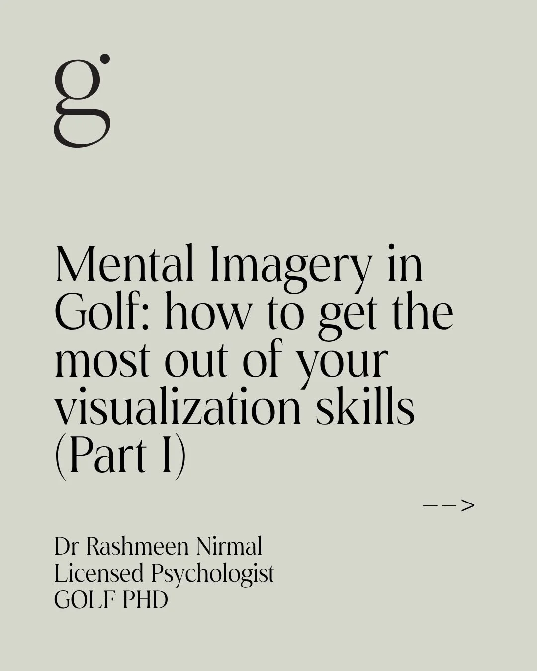 We often hear &ldquo;visualize your shot&rdquo; but what exactly does this mean? Is there a process you are following? Are you using this beneficial tool off the course too? 

Visualization is best referred to as mental imagery- a set of skills invol
