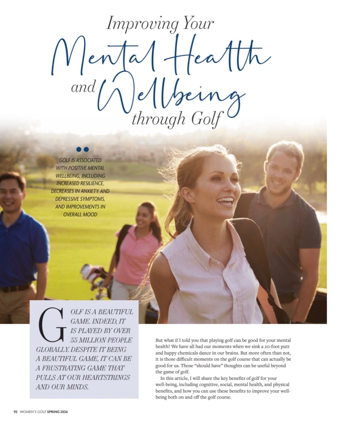 It was such a pleasure to write an article for the latest issue of Women&rsquo;s Golf Magazine ✍🏼 @womensgolfmagazine 

In this piece, I talk about the benefits of golf for your mental health and overall wellbeing. There is research to show that gol