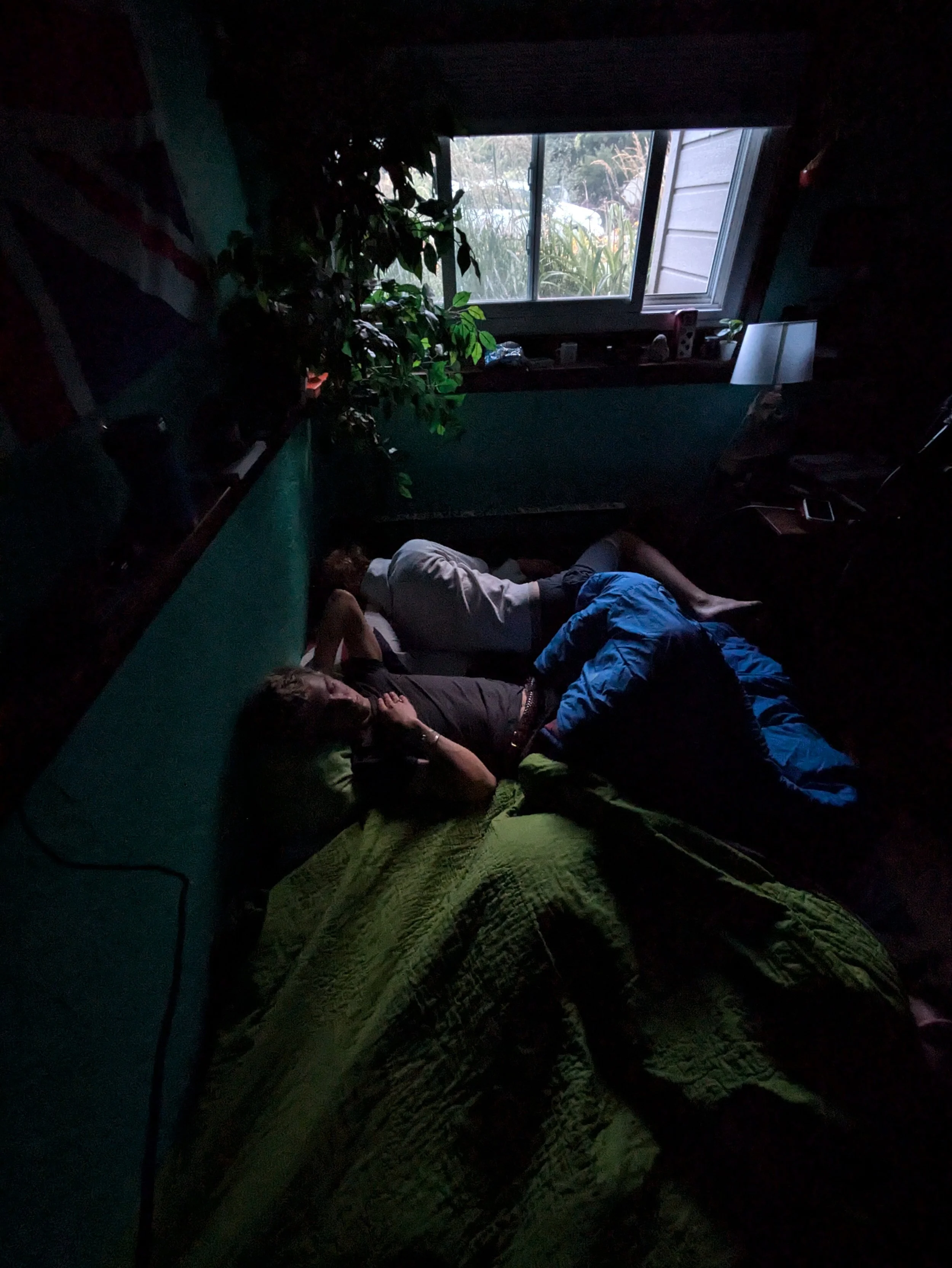 Fort Collins, Co - Two Men in Bed, Early Morning - Upper Diagonal - Nikon D3200 Camera