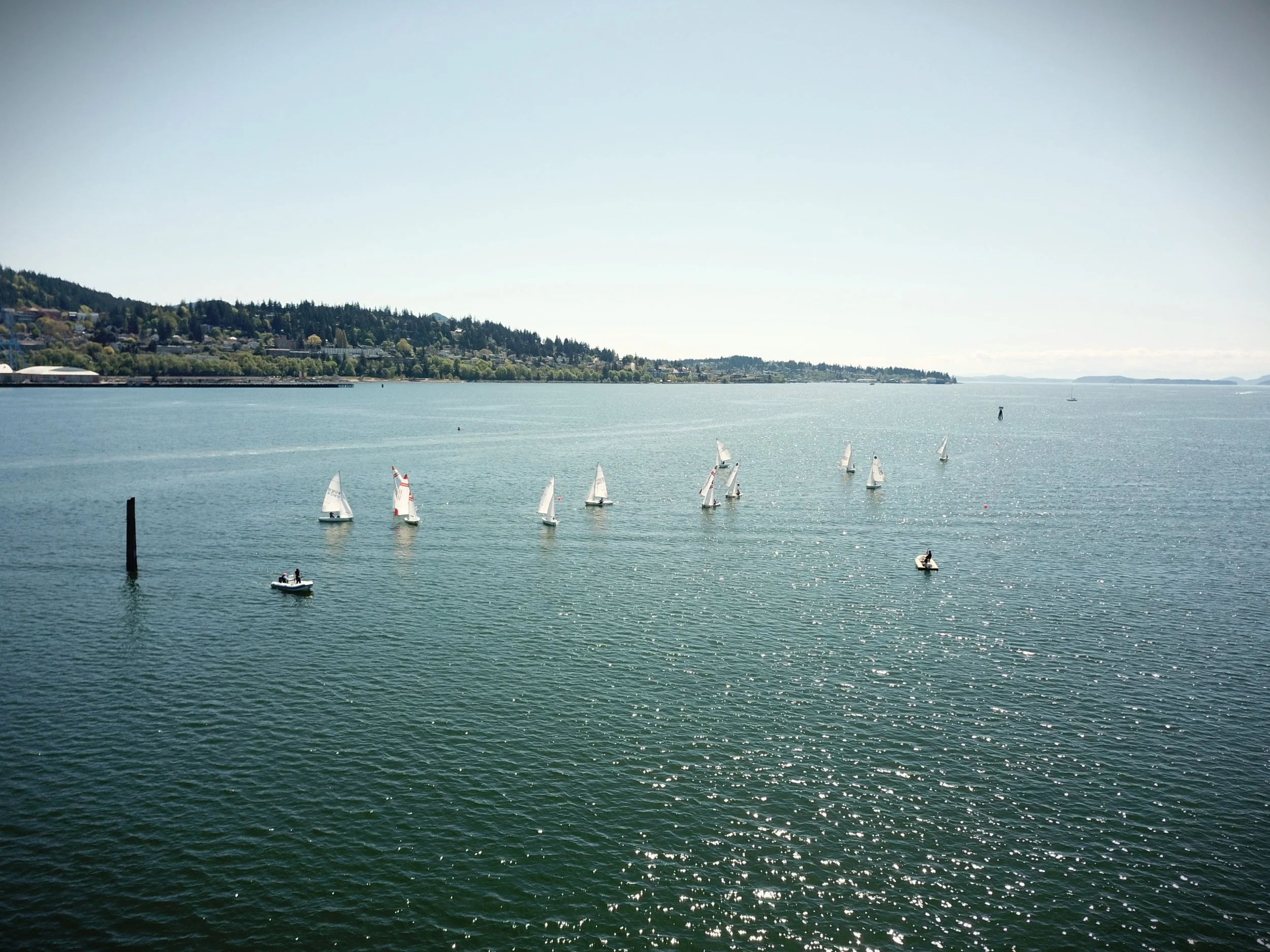 Bellingham Bay, WA - College Sailing Race - South - DJI Mavic Pro Aerial Drone Photo