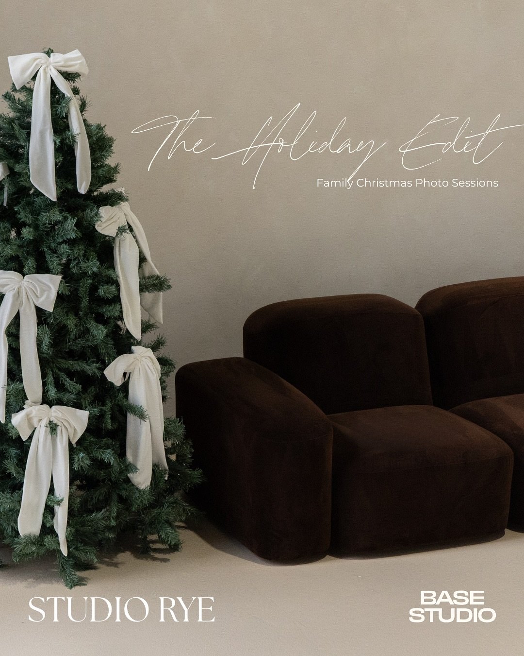 The Holiday Edit: @studio_rye x @basestudio.noosa 

On the 6th December, we&rsquo;re reimagining Christmas photos. A studio experience that brings calm, connection, and timeless style to your festive family photoshoot. 

With a setting that feels mor