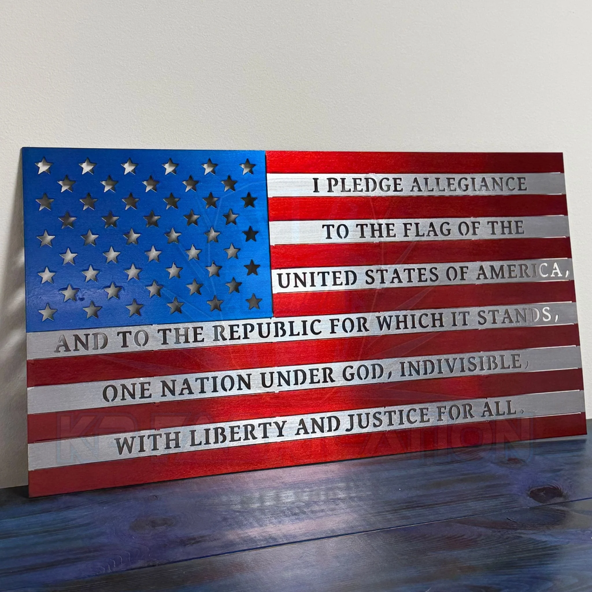 Pledge of Allegiance Tattered American Flag