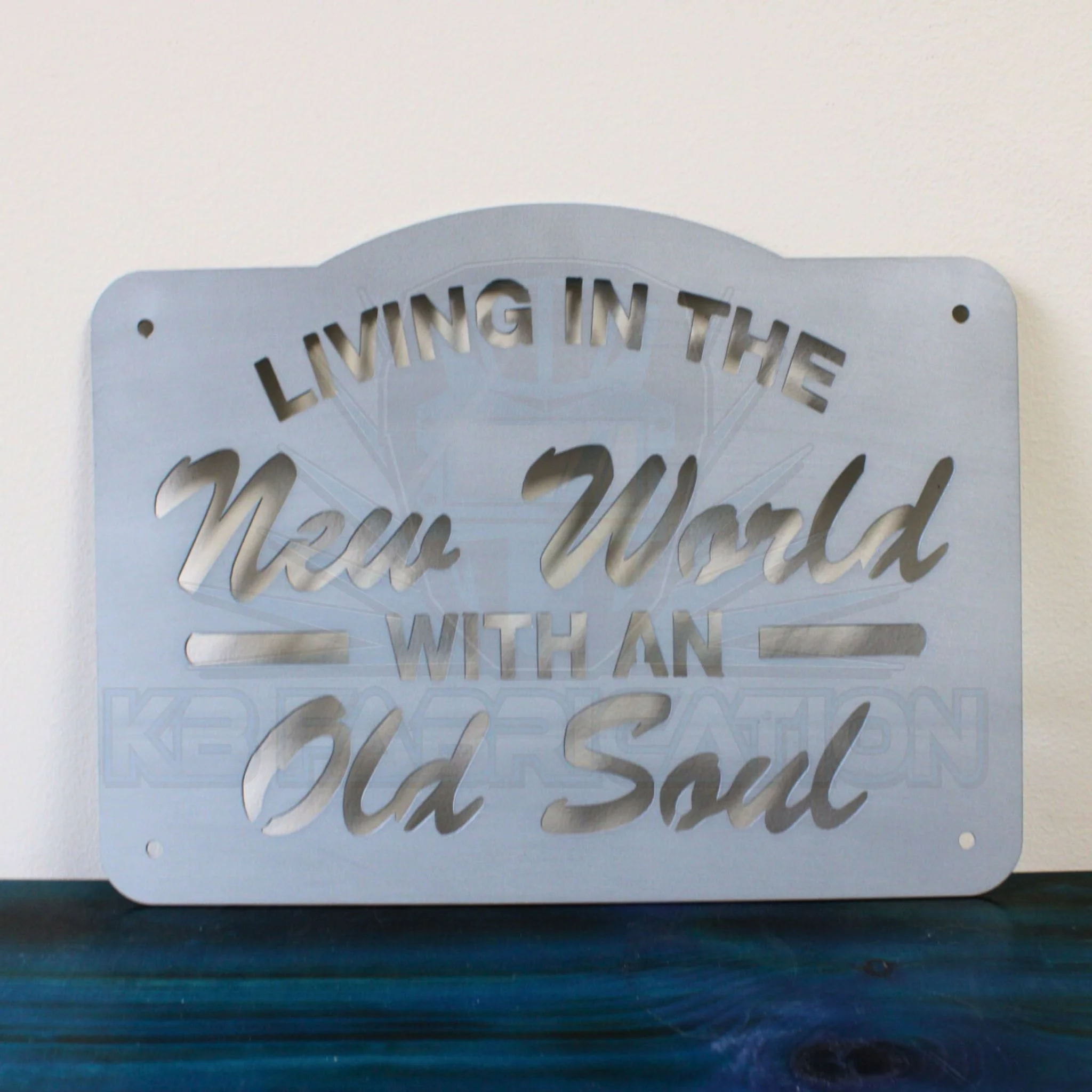 Living In the New World Metal Wall Art Sign | Old Soul Rustic Home Decor