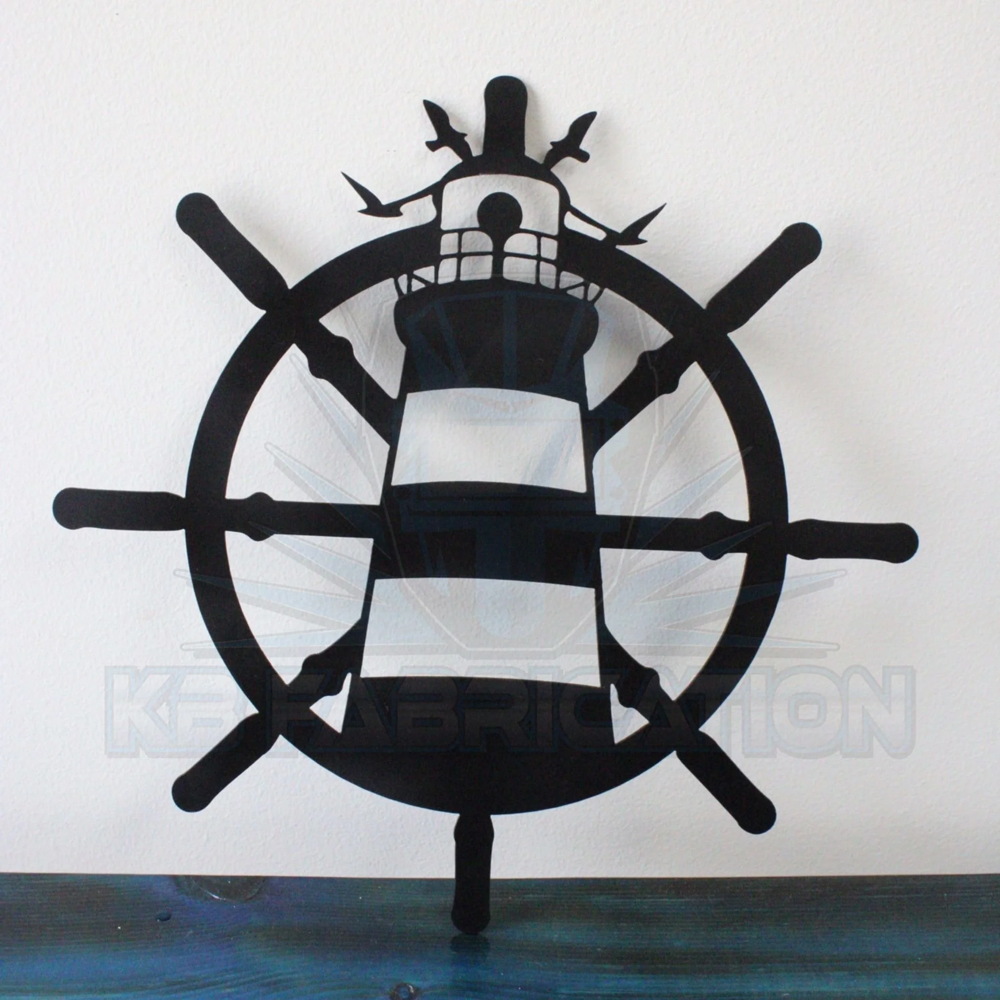 Lighthouse Metal Wall Sign - Nautical Home Decor