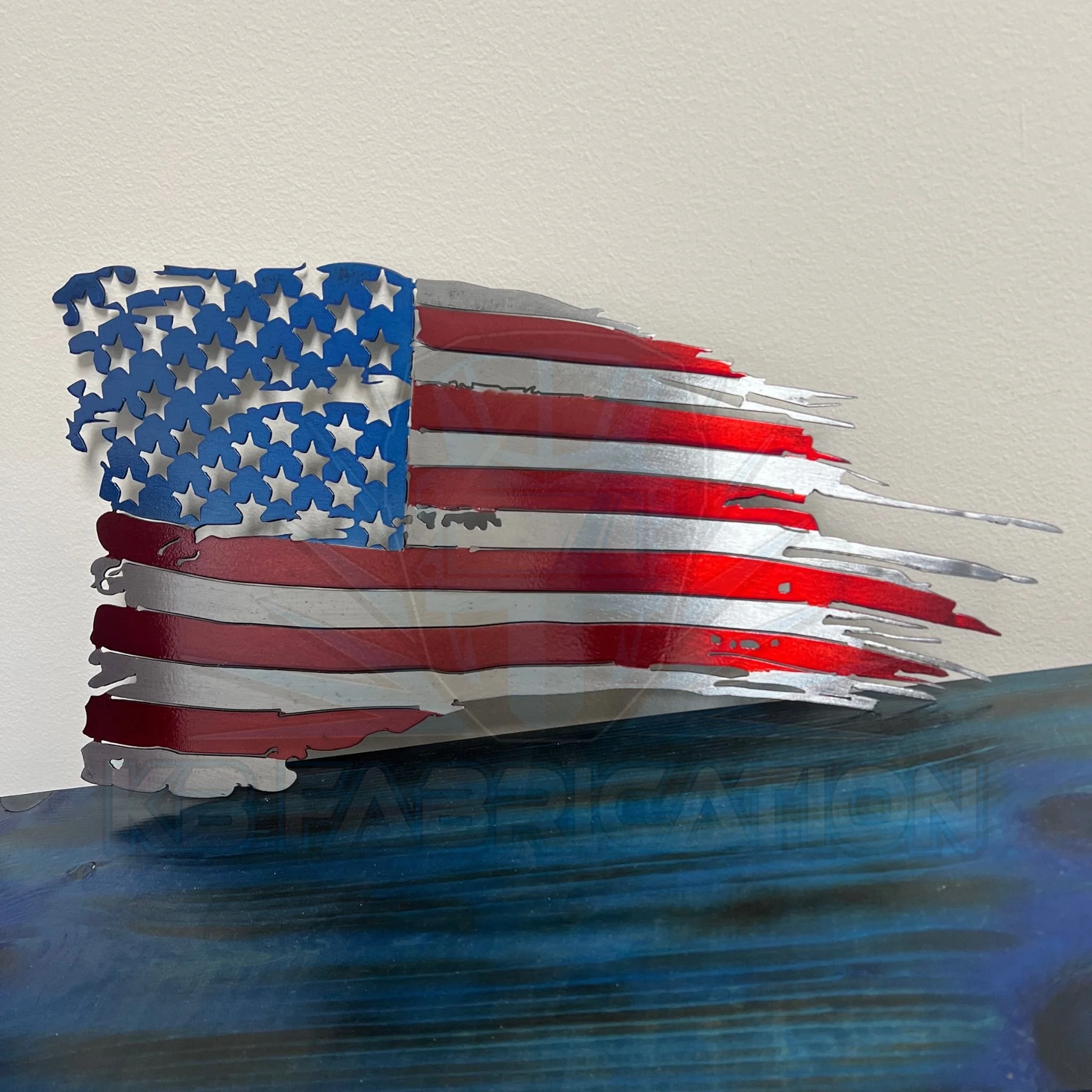 Tattered American Flag Metal Wall Art