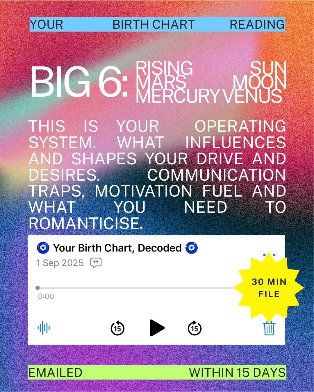 Your Big 6: 30 Minute Voice Memo
