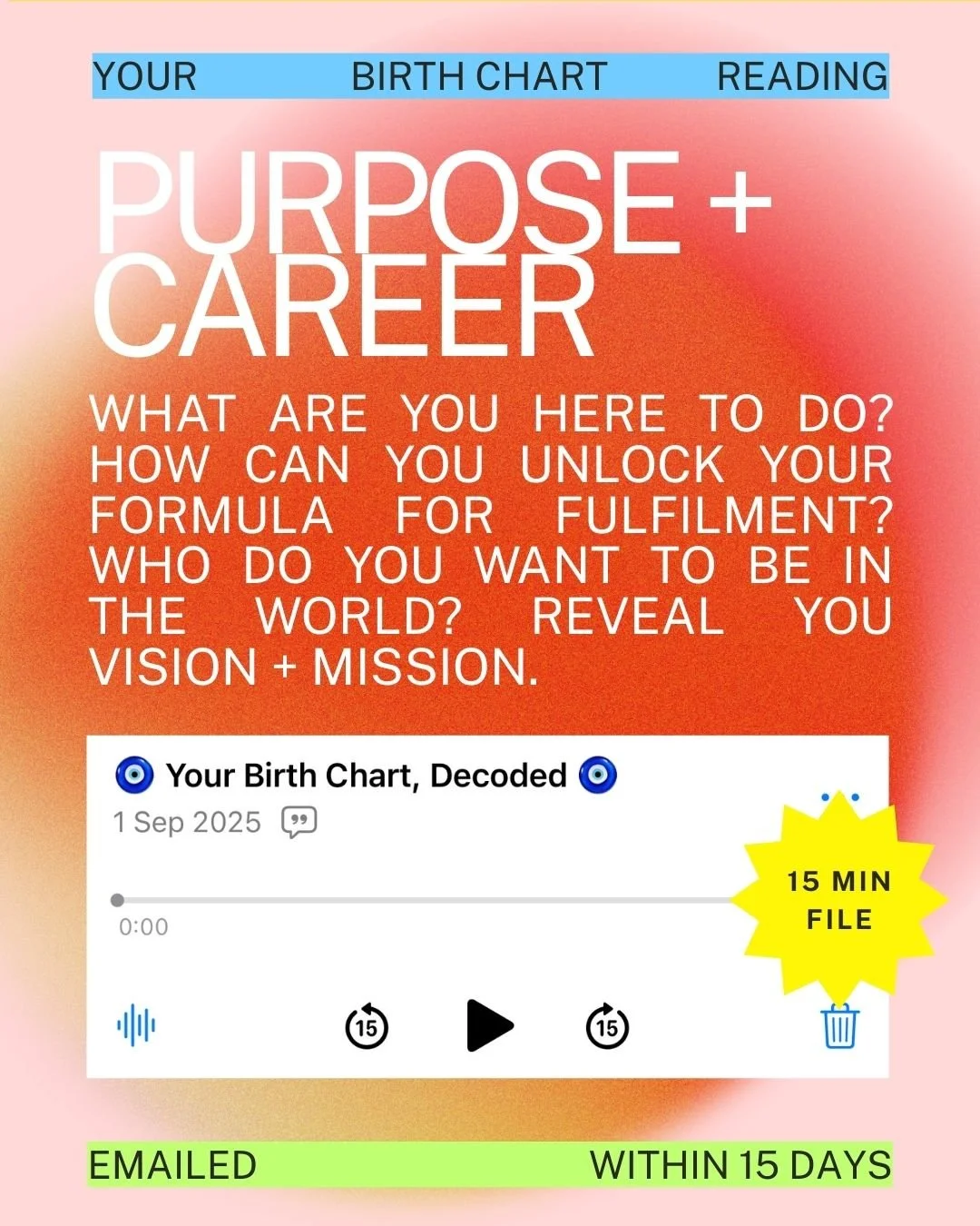 Purpose and Career: 15 Minute Voice Memo Reading