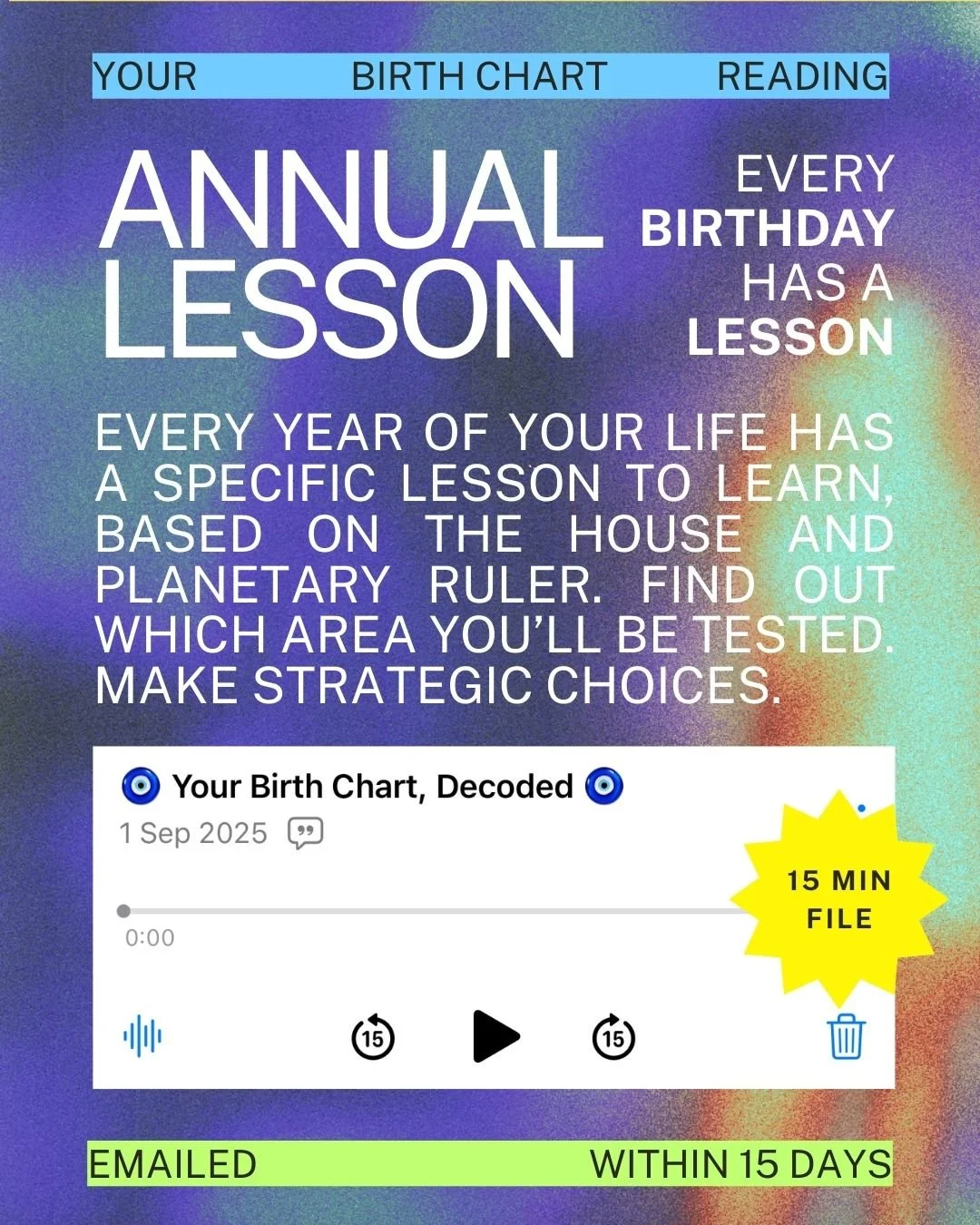 Your Annual Lesson: 15 Minute Voice Memo