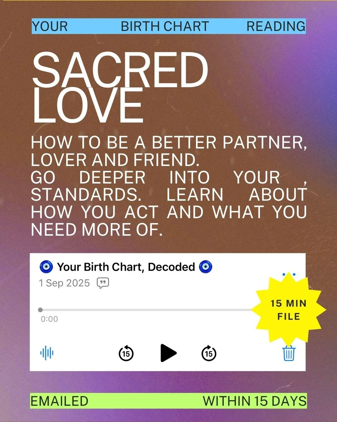 Sacred Love: 15 Minute Voice Memo Reading