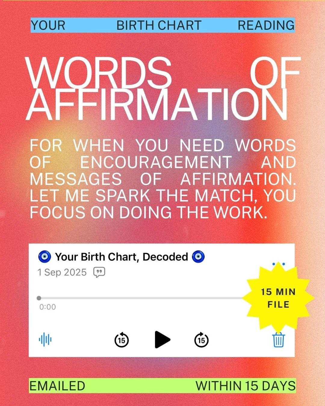 Words of Affirmation: 15 Minute Voice Memo Reading