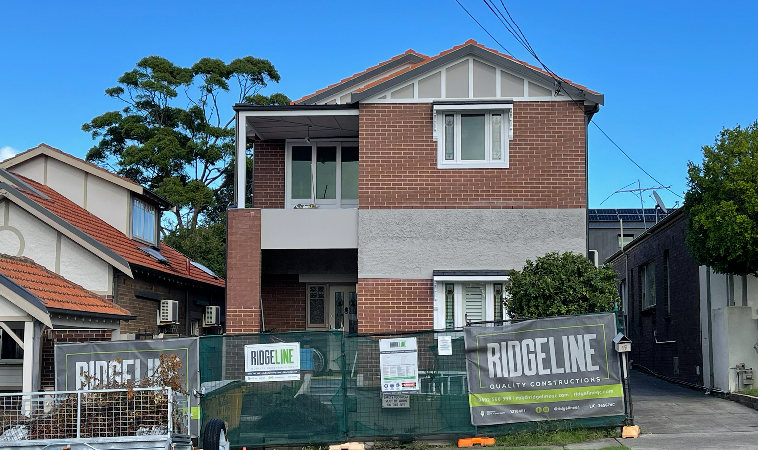 A two-story addtion to a house in Five Dock, currently under construction.