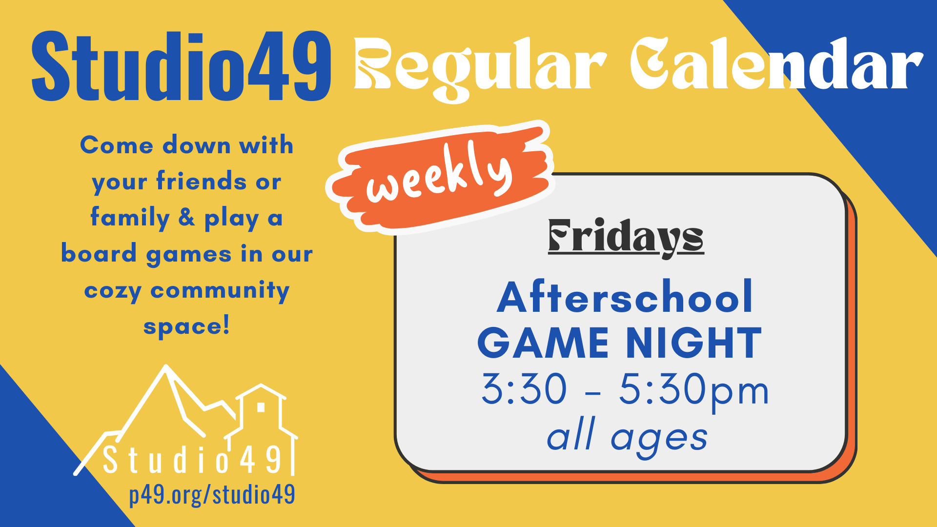 Friday Afterschool GAME NIGHT