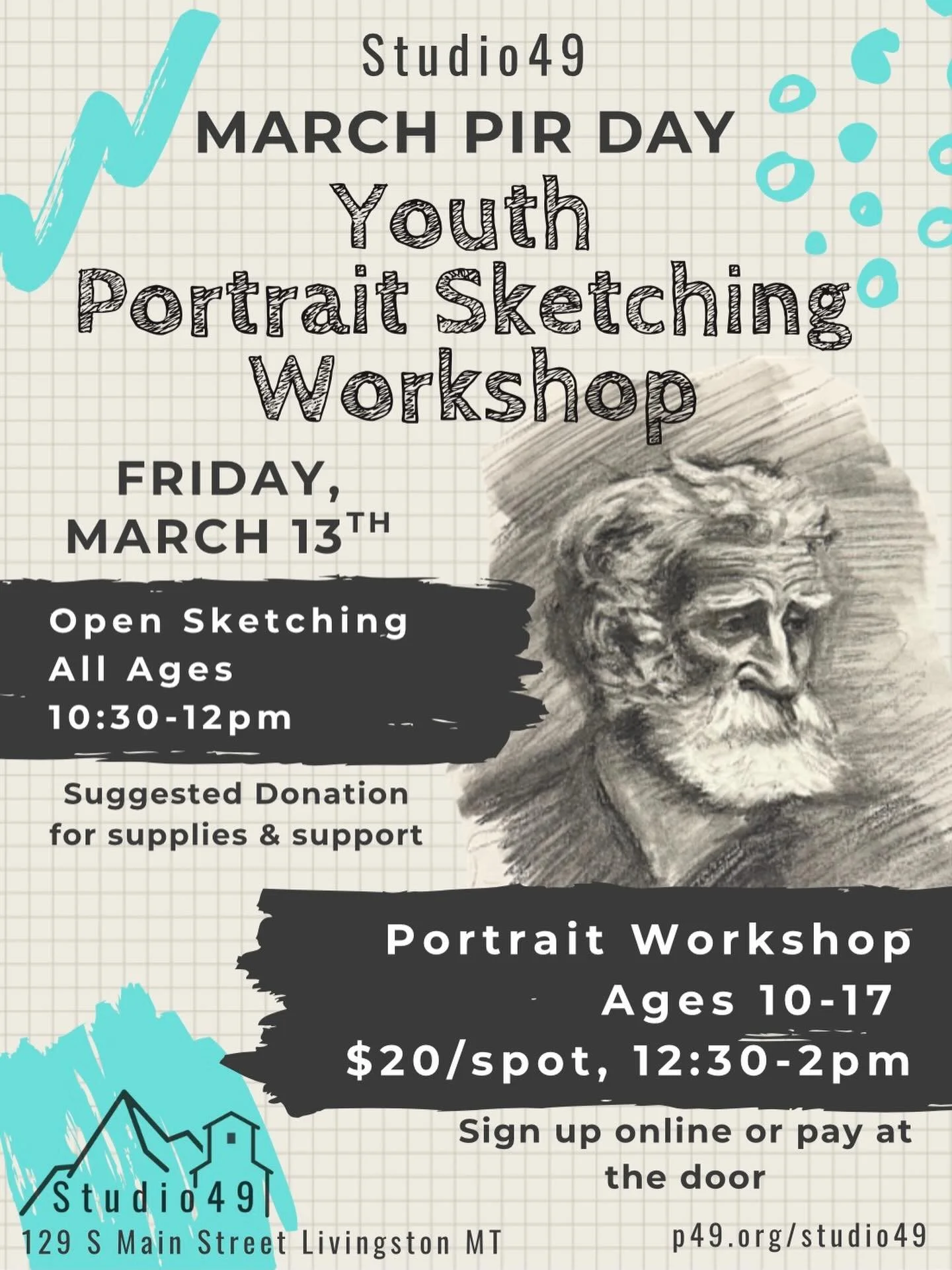 Join us this next PIR day for youth sketching workshop! 

We will focus on the basics of portrait sketching, with form relationships, shadows, and value scales! 

Open sketching from 10:30-12, all ages welcome. 

Worship from 12:30-2pm for 10-17 year