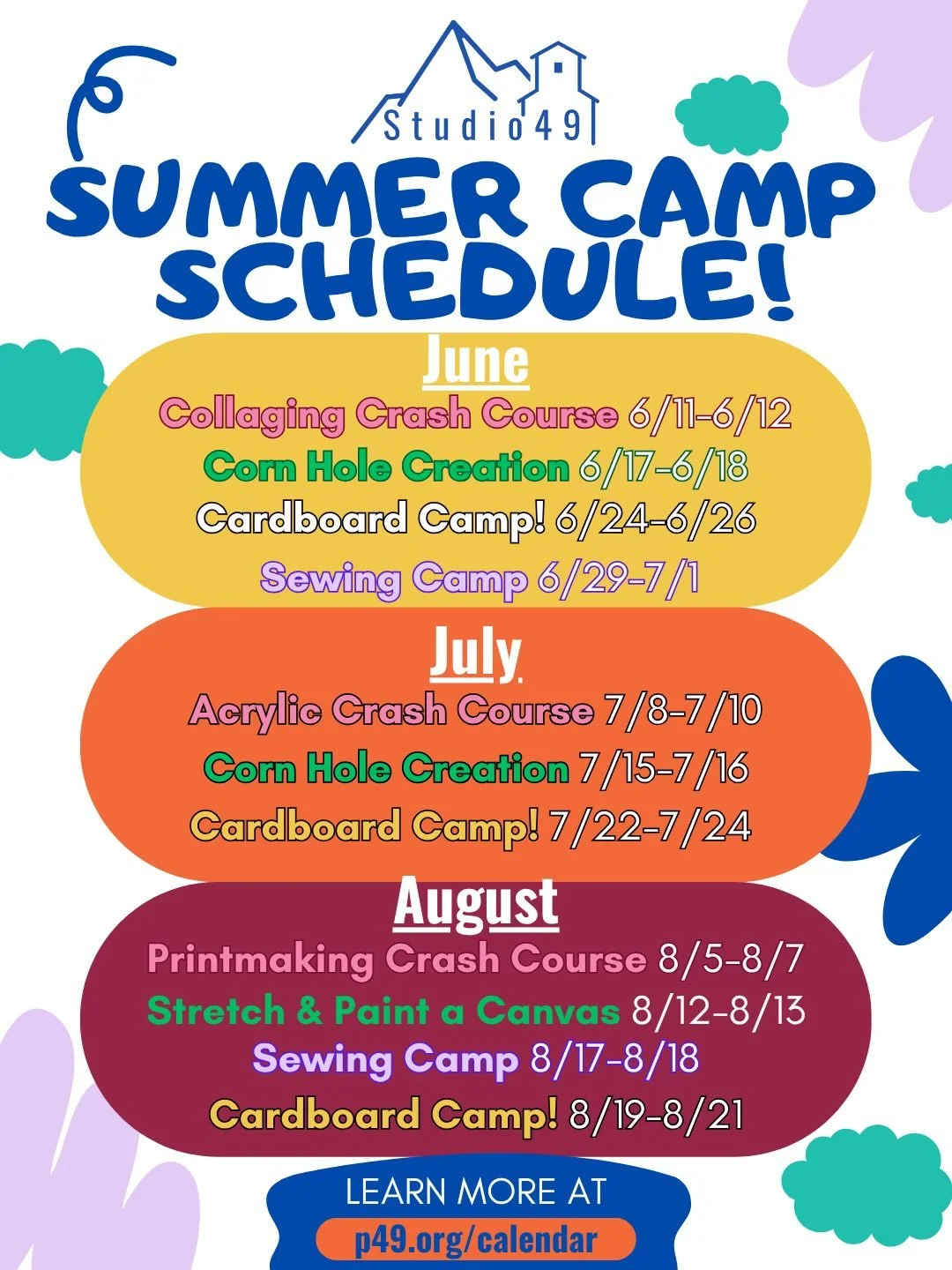 You better believe it! We finally got our butts in gear, an summer is nearly HERE! 😎

We have an awesome line up of camp, events, and creative opportunities to look forward to - taught by an amazing array of local artists. 
If you or your tween or t