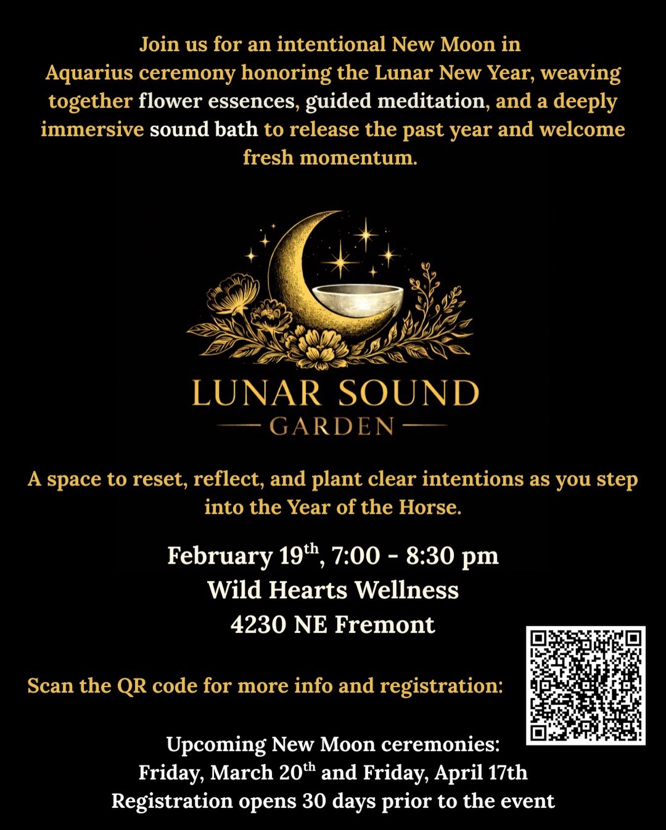 I&rsquo;m delighted to share that our New Moon Gathering is returning&mdash;reimagined and more nourishing than ever. This monthly offering at Wild Heart Wellness, in collaboration with Hearth Sounds and Kismet Travel, is an invitation to slow down, 