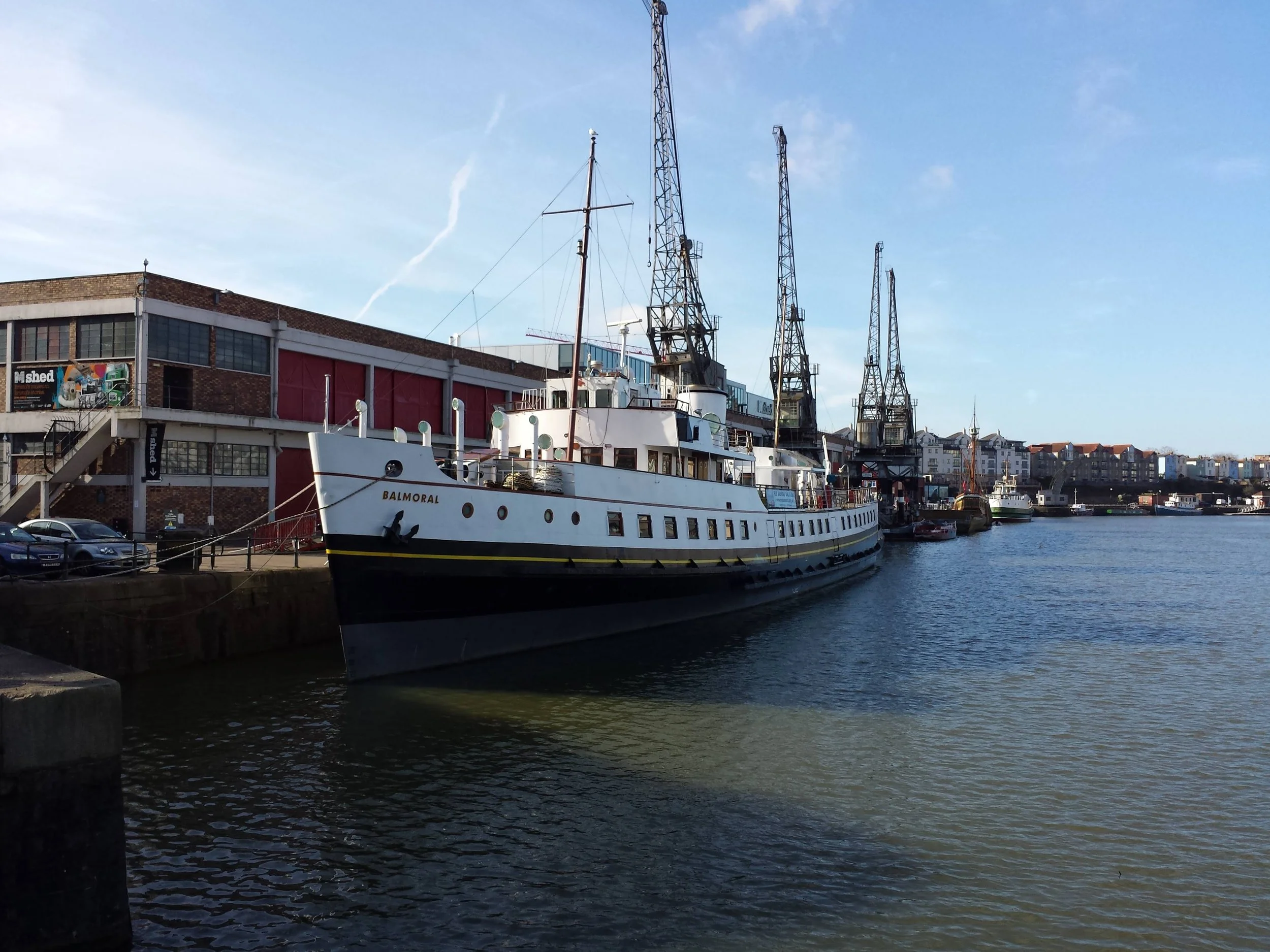 MV Balmoural next to the MShed in Bristol's historic harbour
