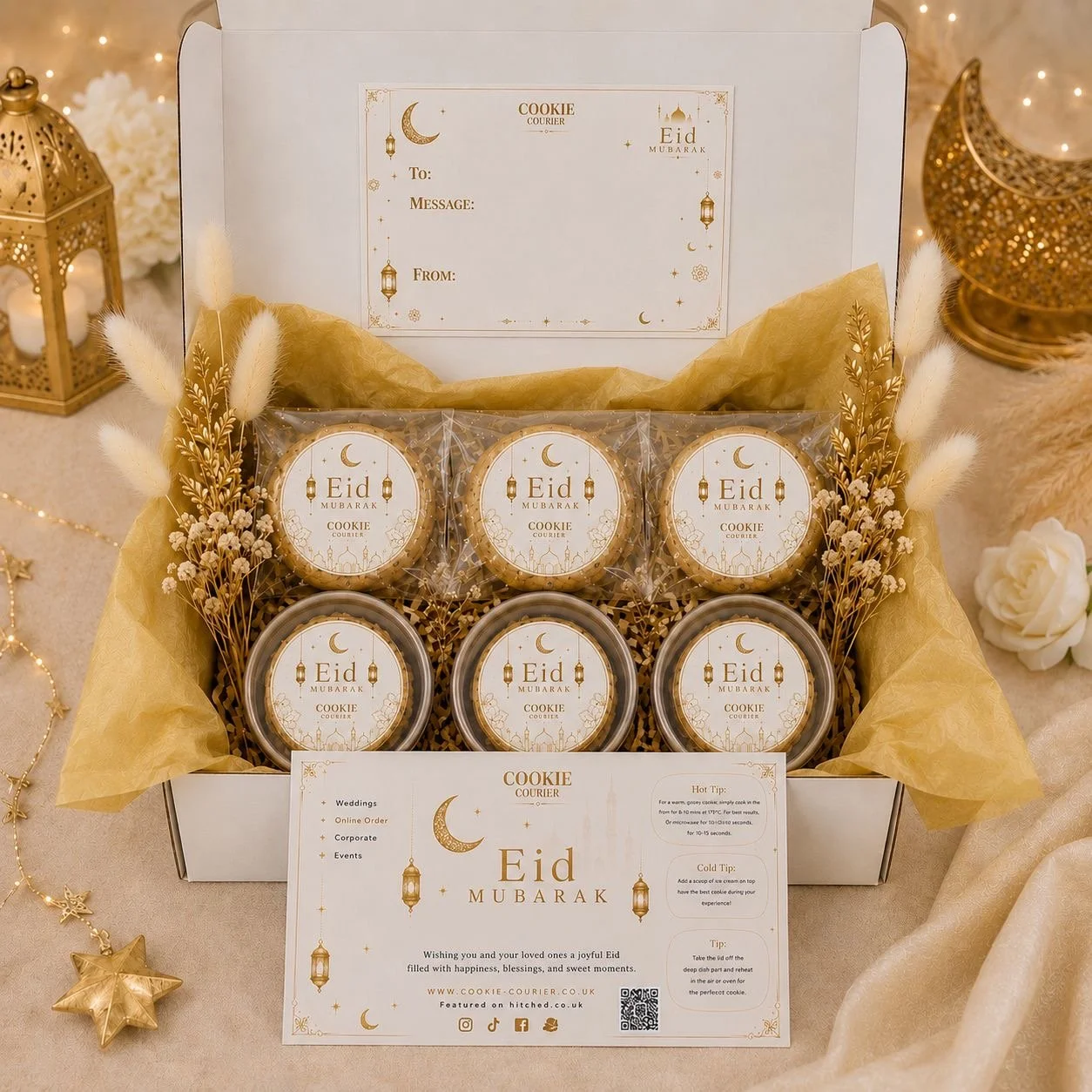 The Eid Mubarak Cookie Gift Box – 6 Piece