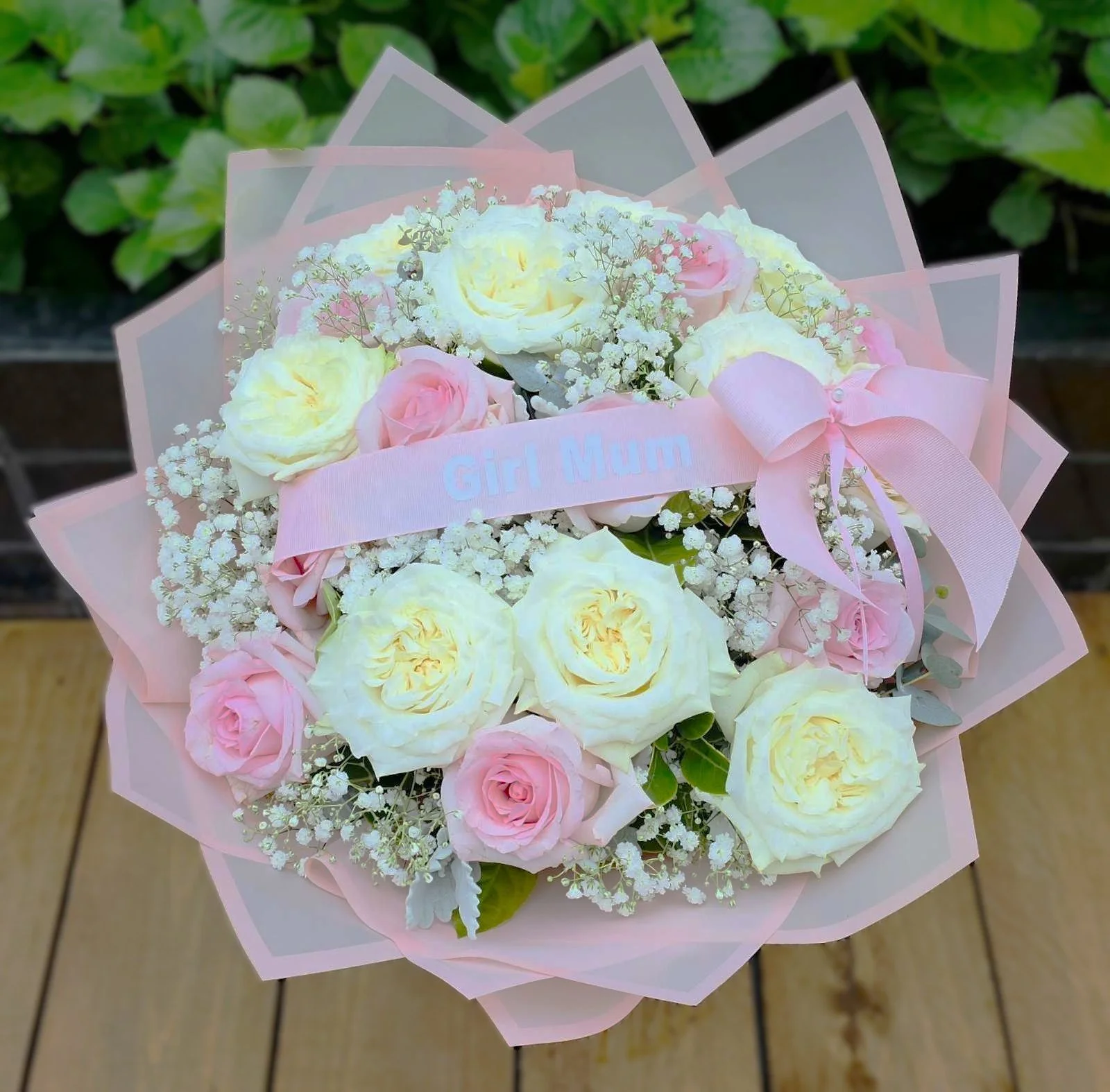 Charming Roses Bouquet with Personalized Ribbon — St Albans Florist