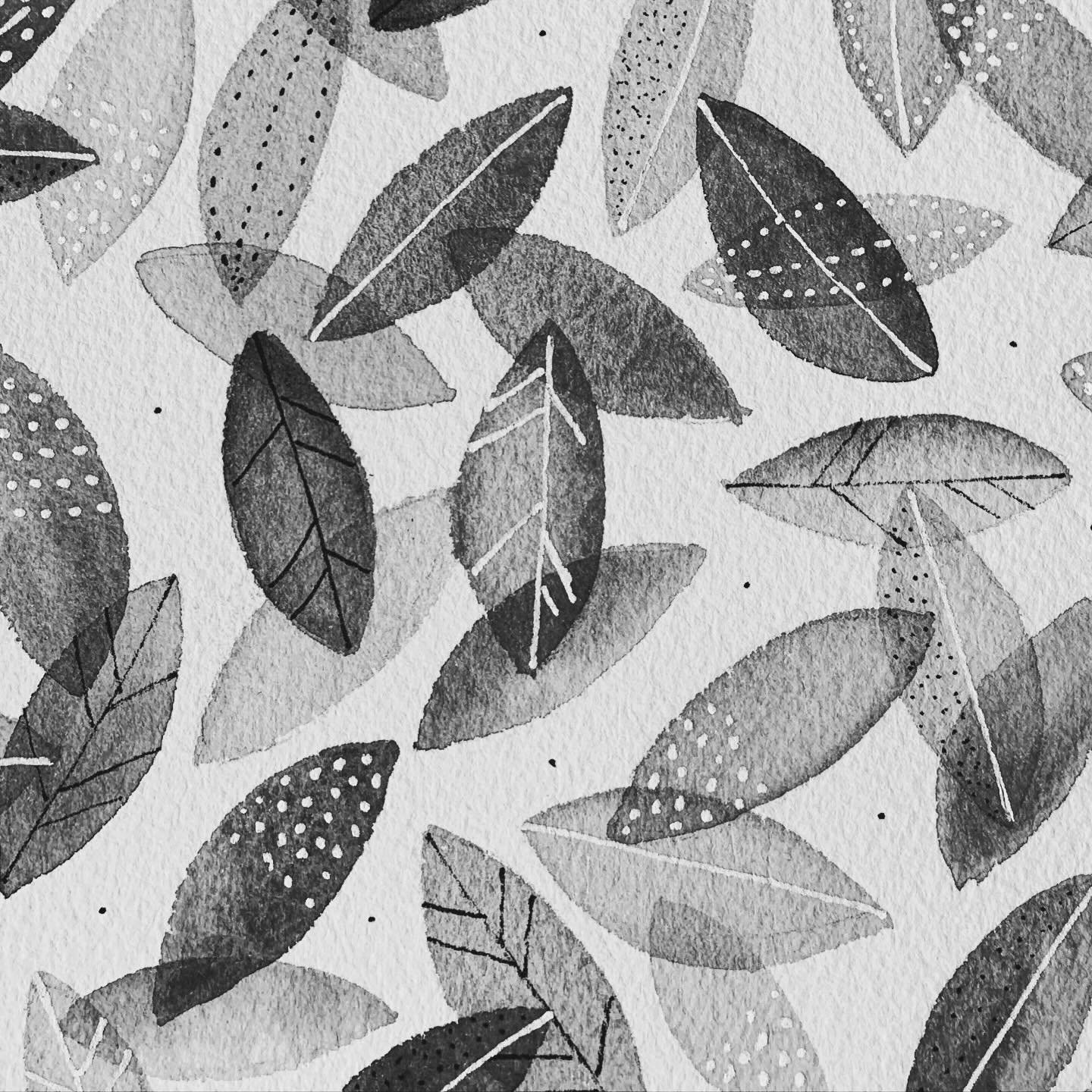 Watercolour and fineliner pens. I created this in blues but liked how it looked in black and white. Sometimes it just works keeping it simple.