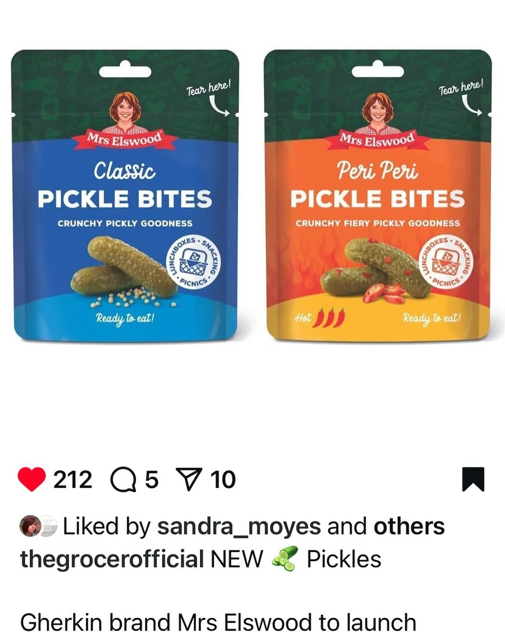 Excited to see my design projects on #thegrocerofficial promoting the launch of Mrs Elswood Pickle Bites.