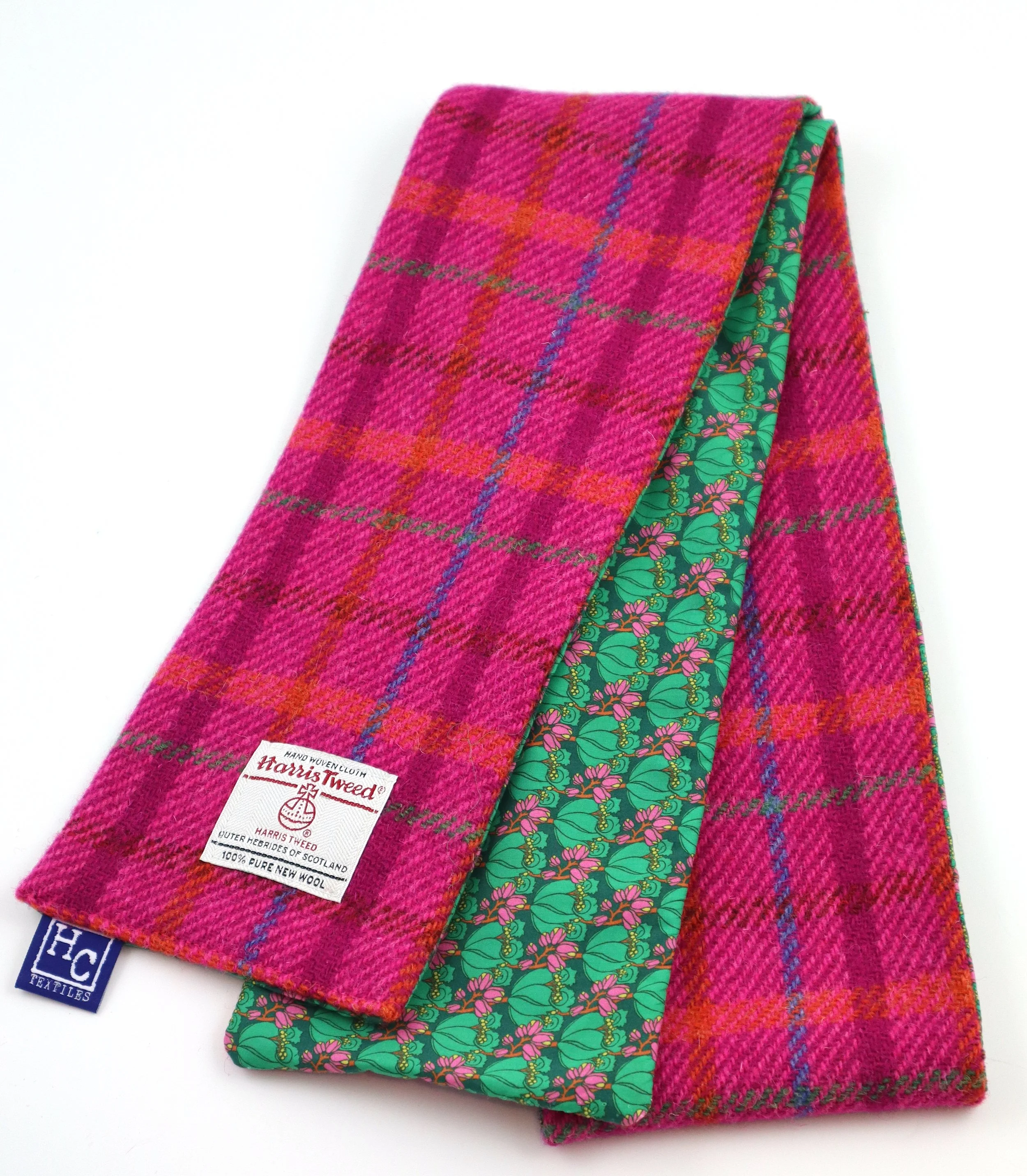 Helen Chatterton textiles foxglove jade Harris tweed scarf