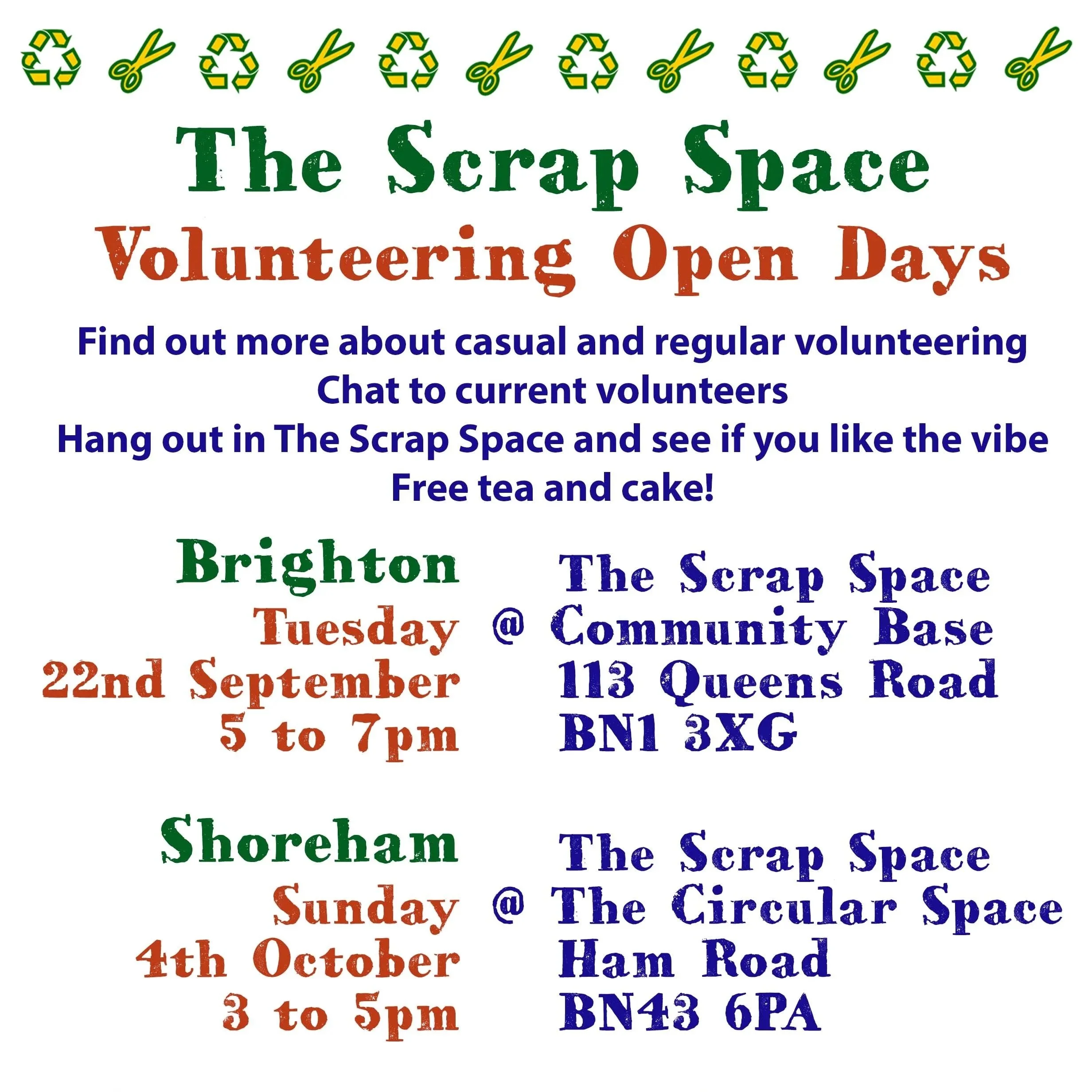 Volunteering Open Days at The Scrap Space