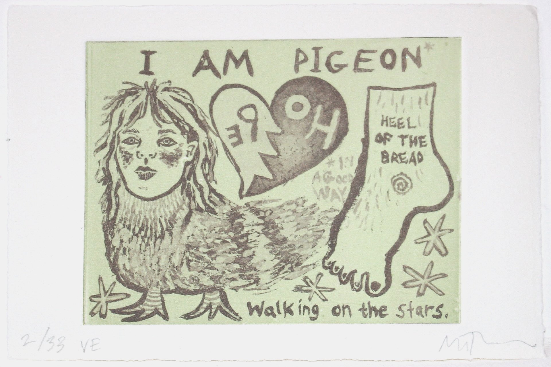 I Am Pigeon, Etching