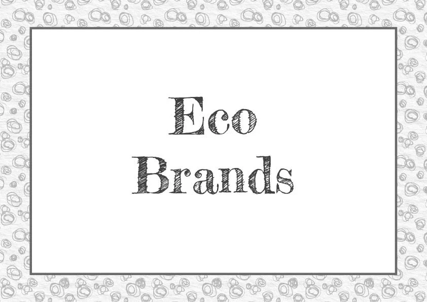 Grey scribbles on a light grey background form a boarder around the image.  In the middle text reads Eco Brands.
