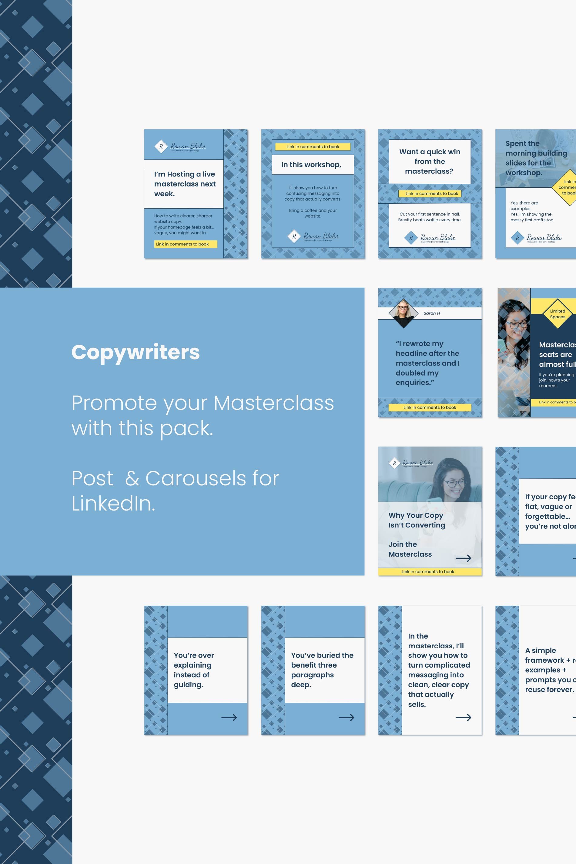 Promote Your Workshop - Canva Template Pack for Copywriters