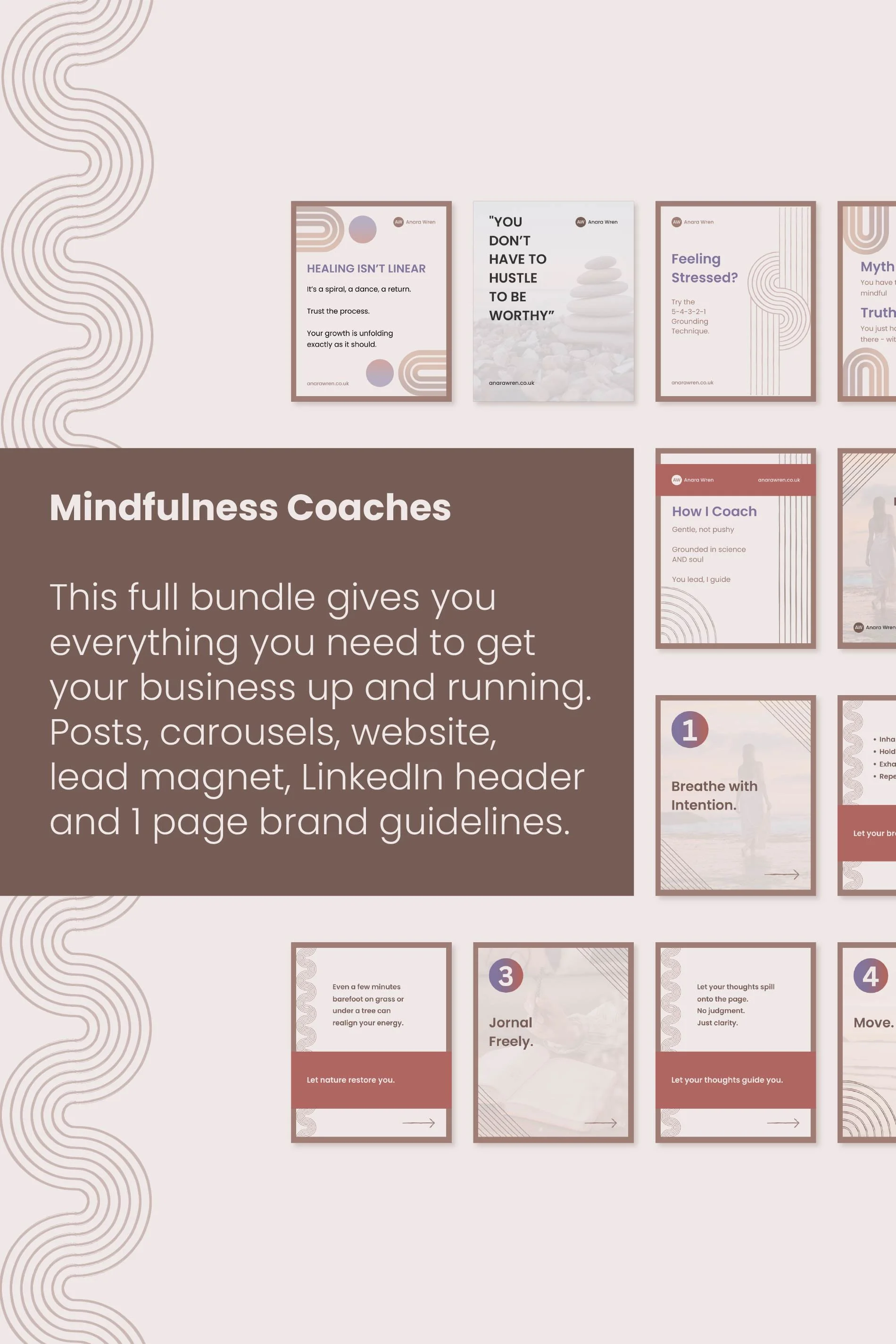 Complete Mindfulness Coach Canva Bundle