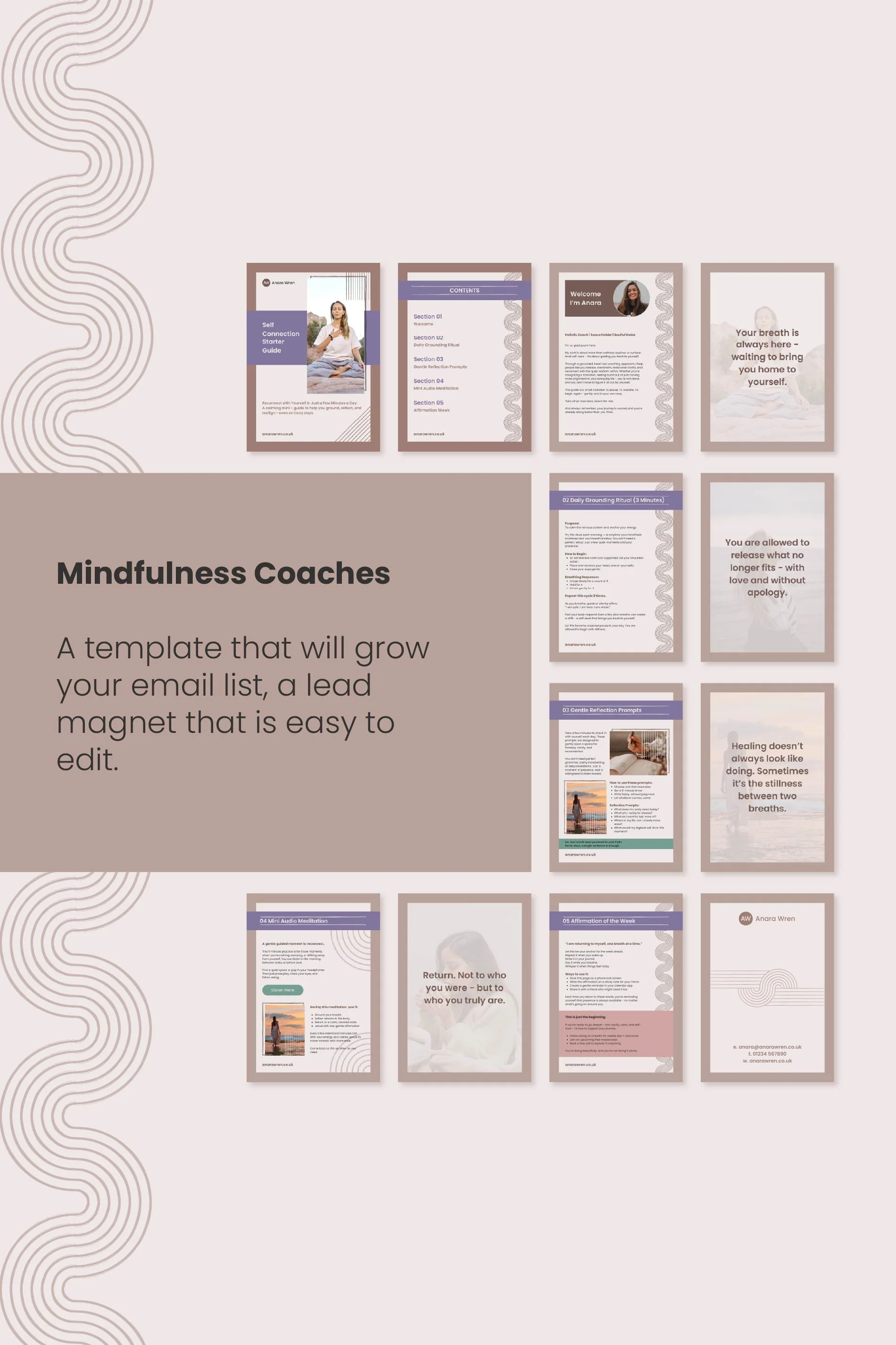 Lead Magnet Template for Mindfulness Coaches (Canva Editable)