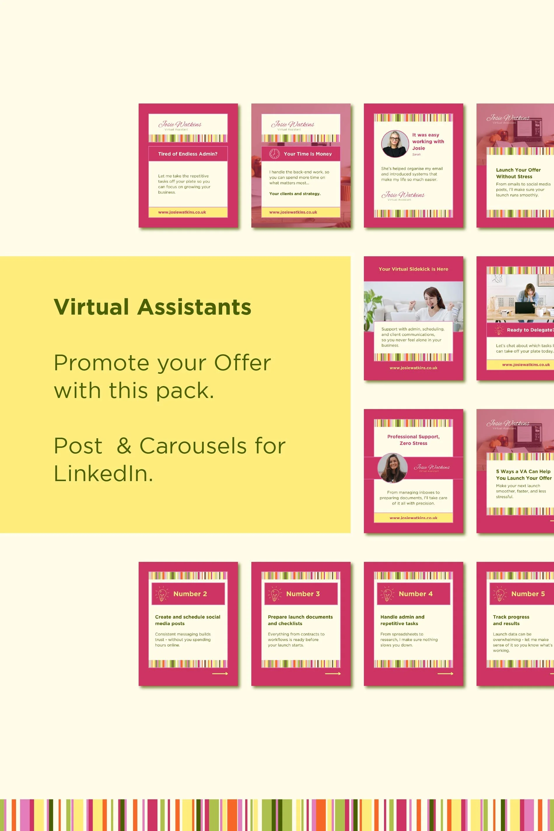 Promote Your Services - Canva Template Pack for Virtual Assistants