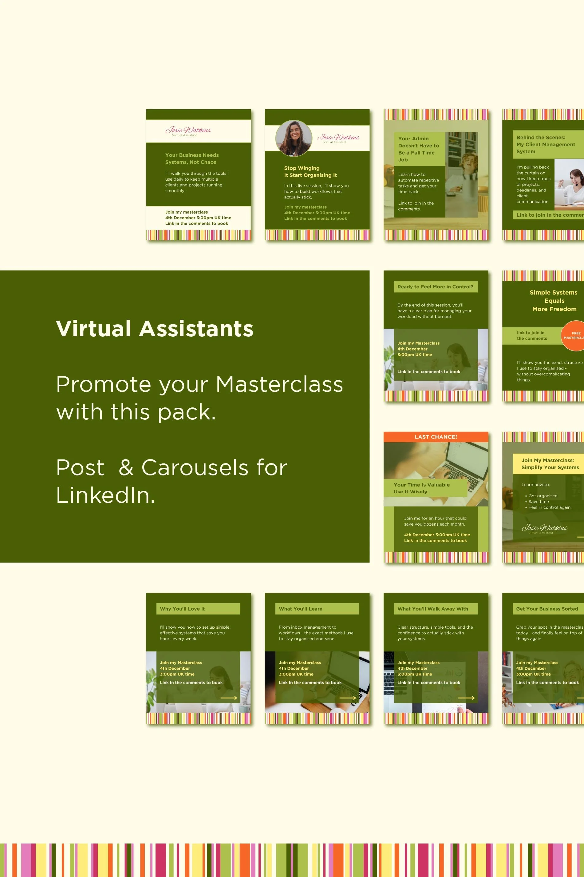 Promote Your Workshop - Canva Template Pack for Virtual Assistants
