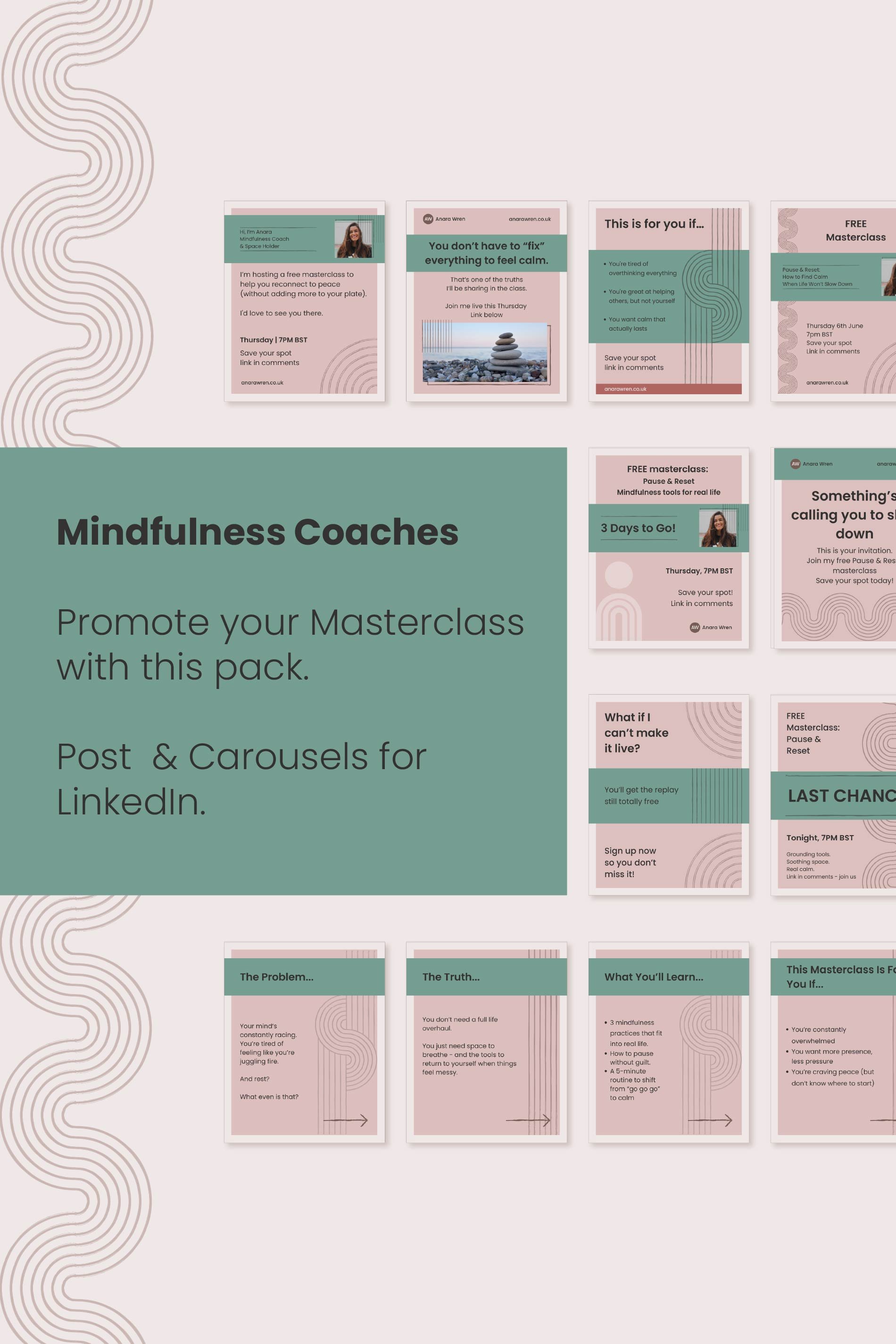 Advertise Your Masterclass - Canva Template Pack for Mindfulness Coaches